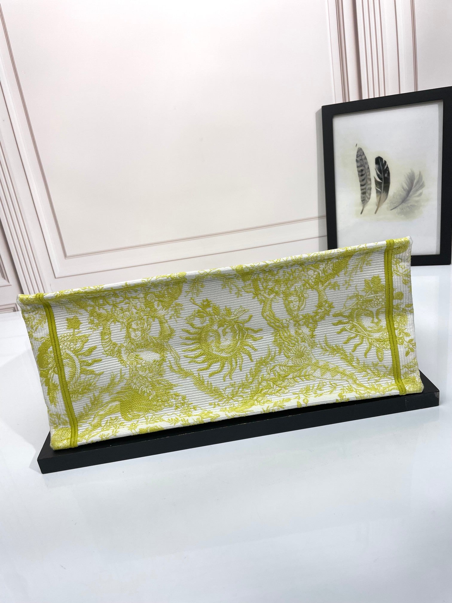 Dior Yellow and White Embroidered Sun Astrology Print Canvas Tote Bag