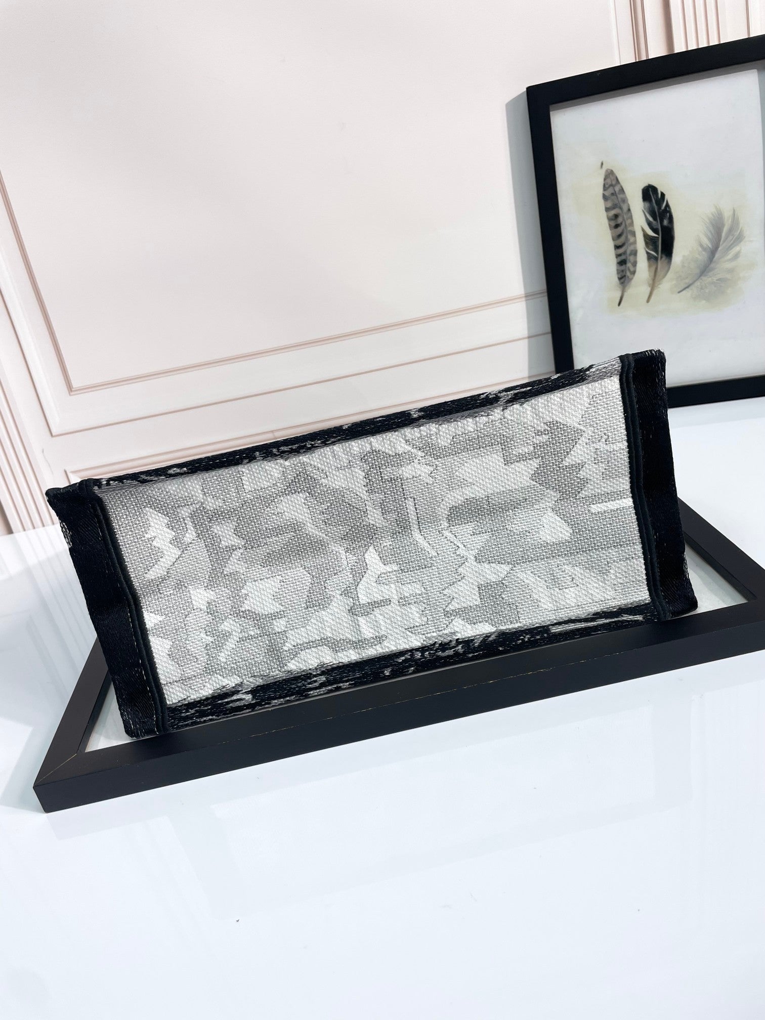 Dior Paris Eiffel Tower Black and White Embroidered Canvas Tote Bag