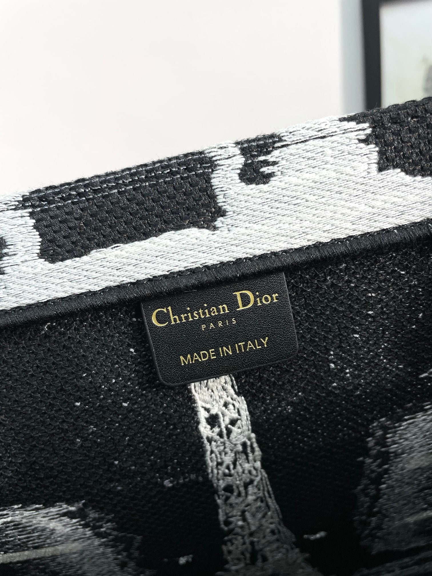 Dior Embroidered Paris Eiffel Tower Canvas Top Handle Tote Bag