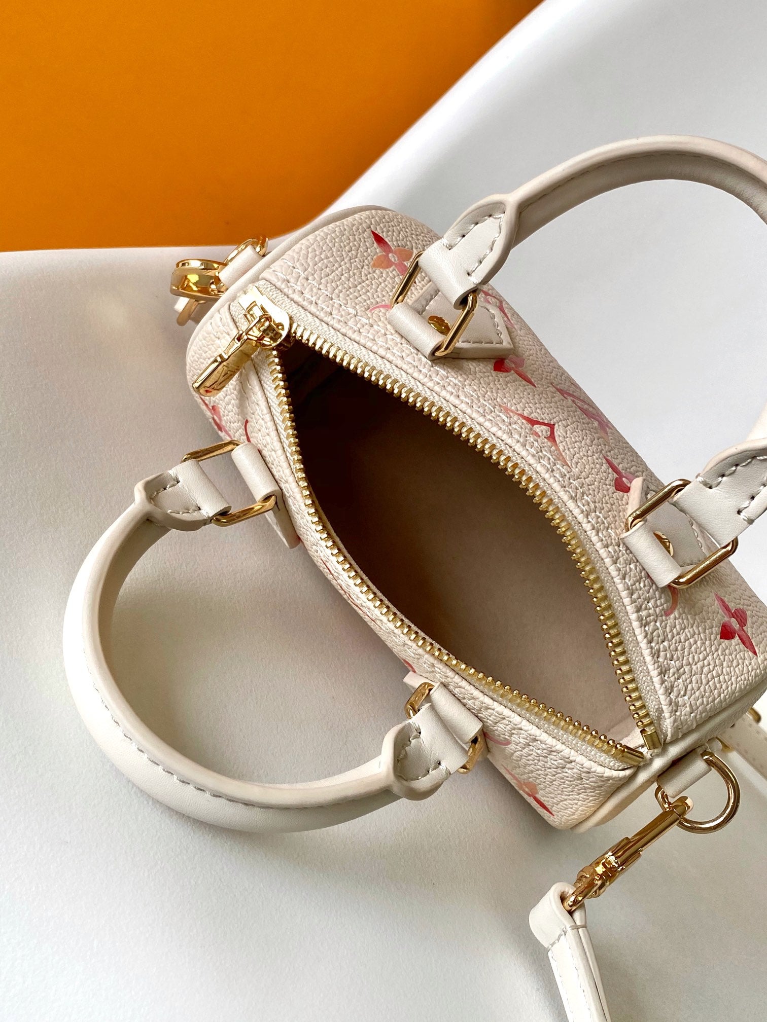 Louis Vuitton Luxury Pink Gradient Monogram Mini Crossbody Barrel Handbag