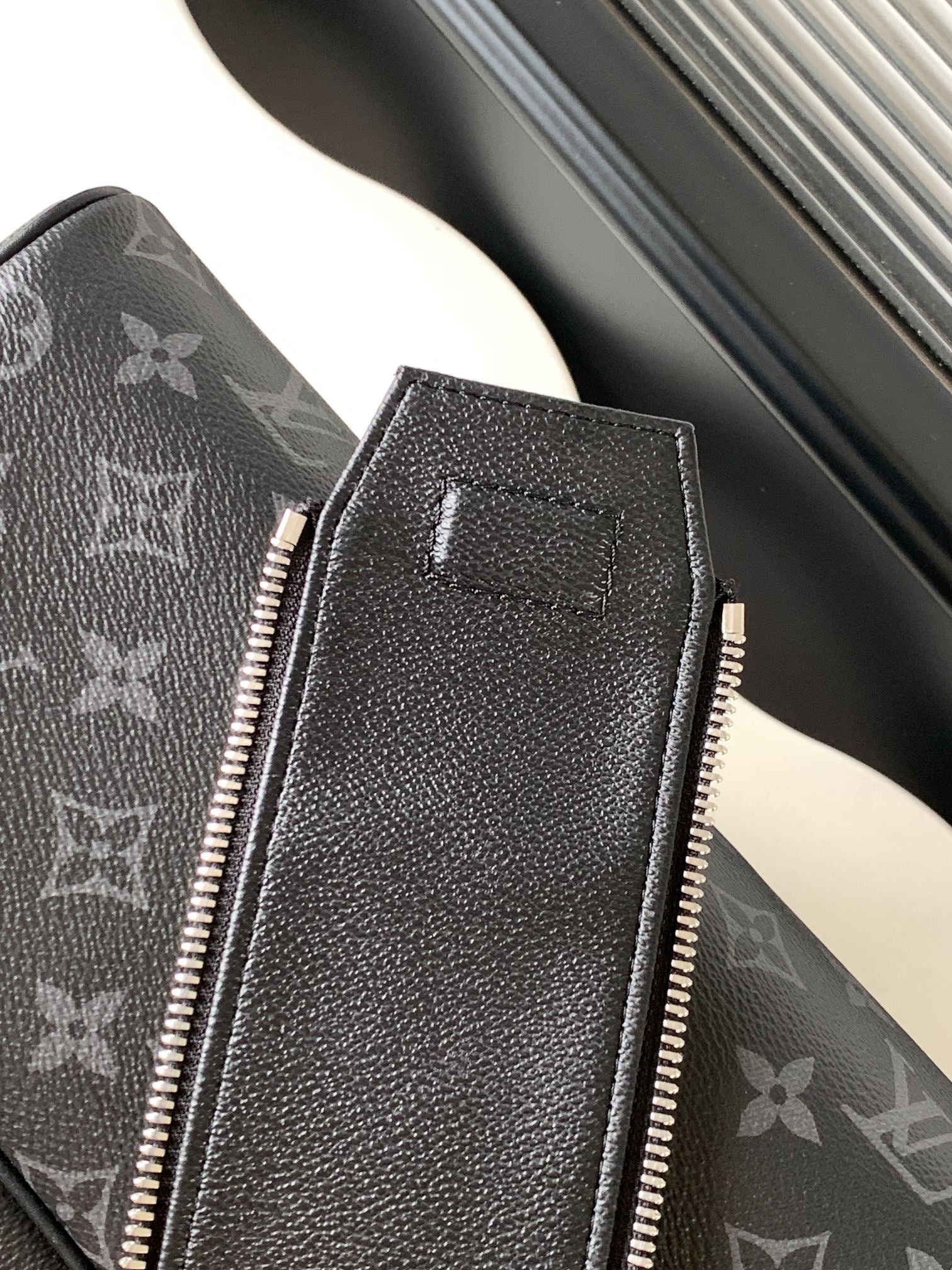 Louis Vuitton Black Monogram Pattern Luxury Travel Toiletry Bag Double Zip Dopp Kit