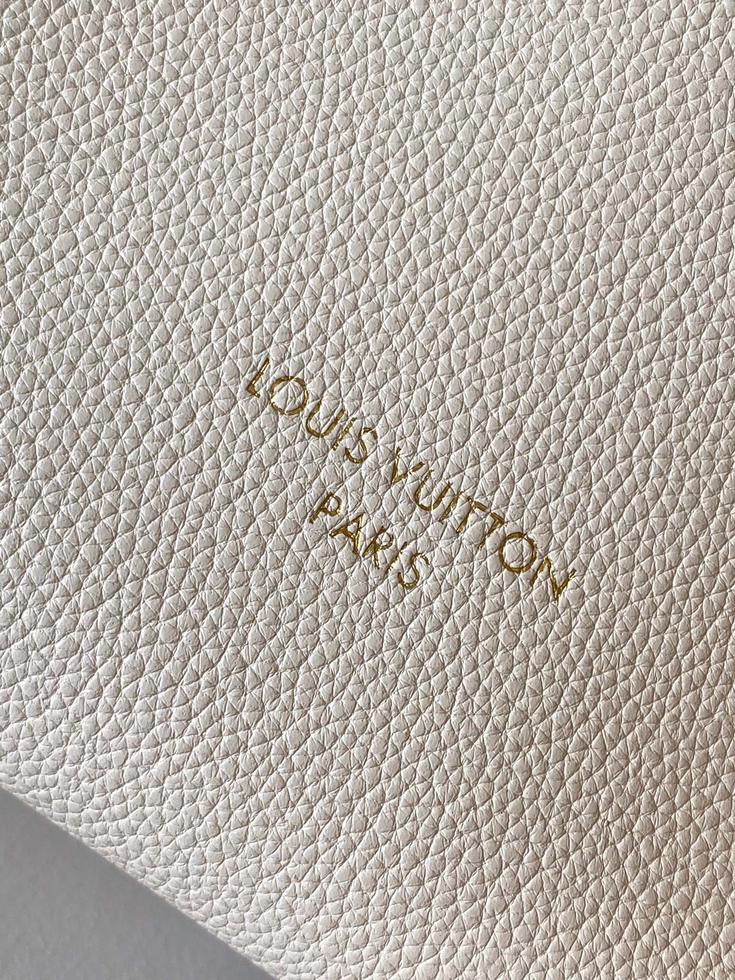Louis Vuitton Minimalist Beige Leather Hobo Bag Slouchy Shoulder Tote