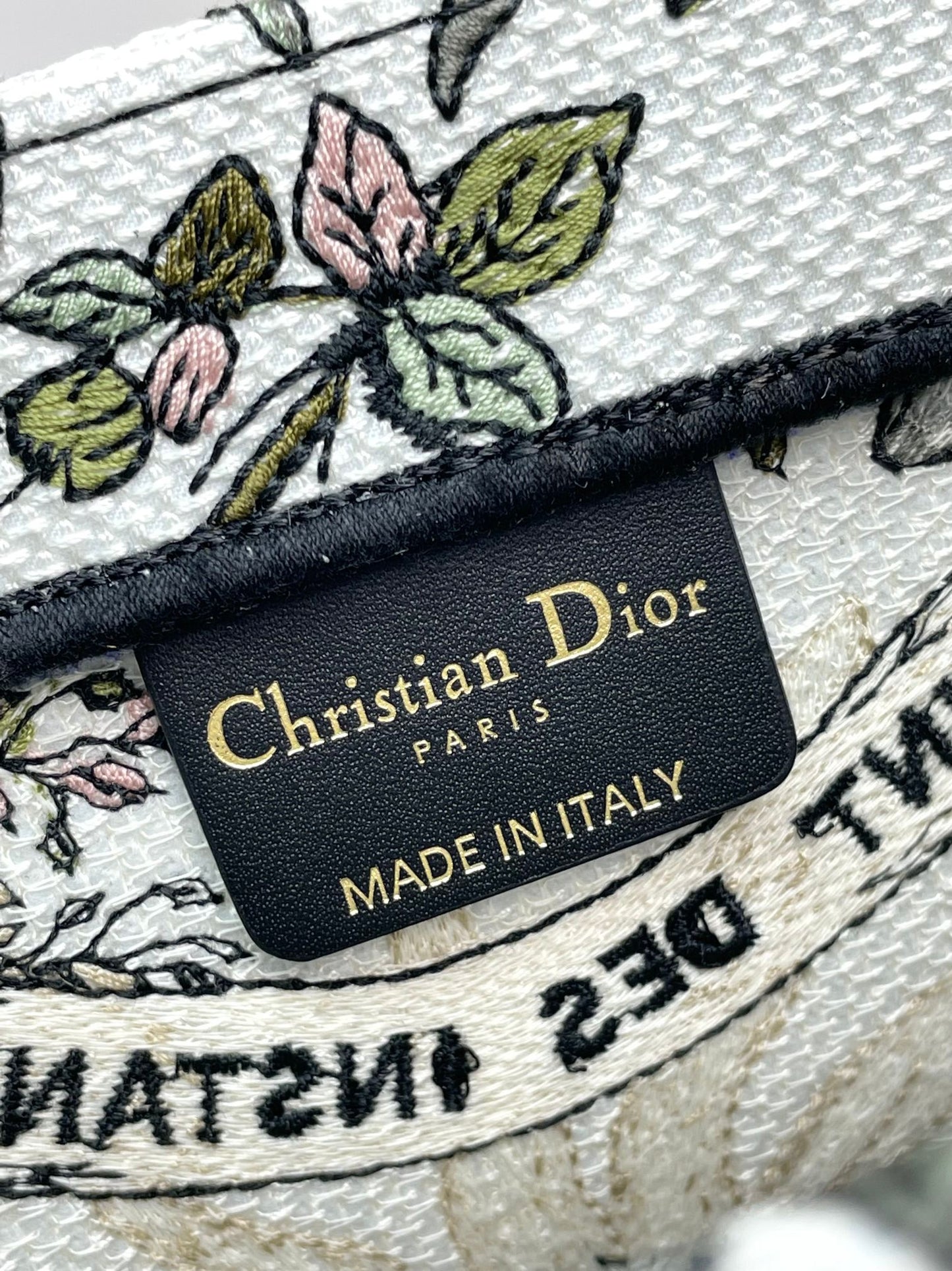 Dior Elegant Floral Tapestry Canvas Tote Bag Large Top Handle Handbag