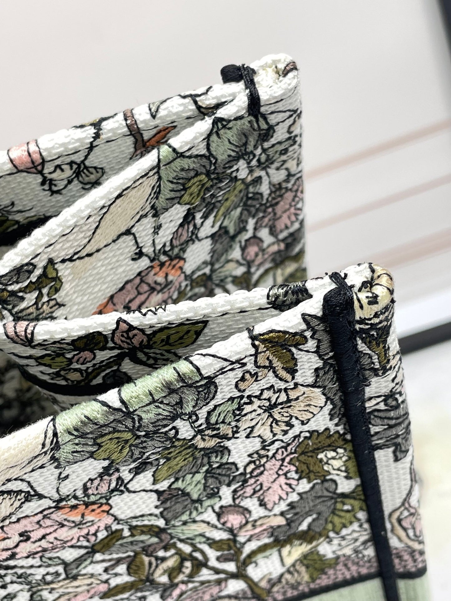 Dior Vintage Botanical Floral Canvas Tote Bag Large Travel Handbag