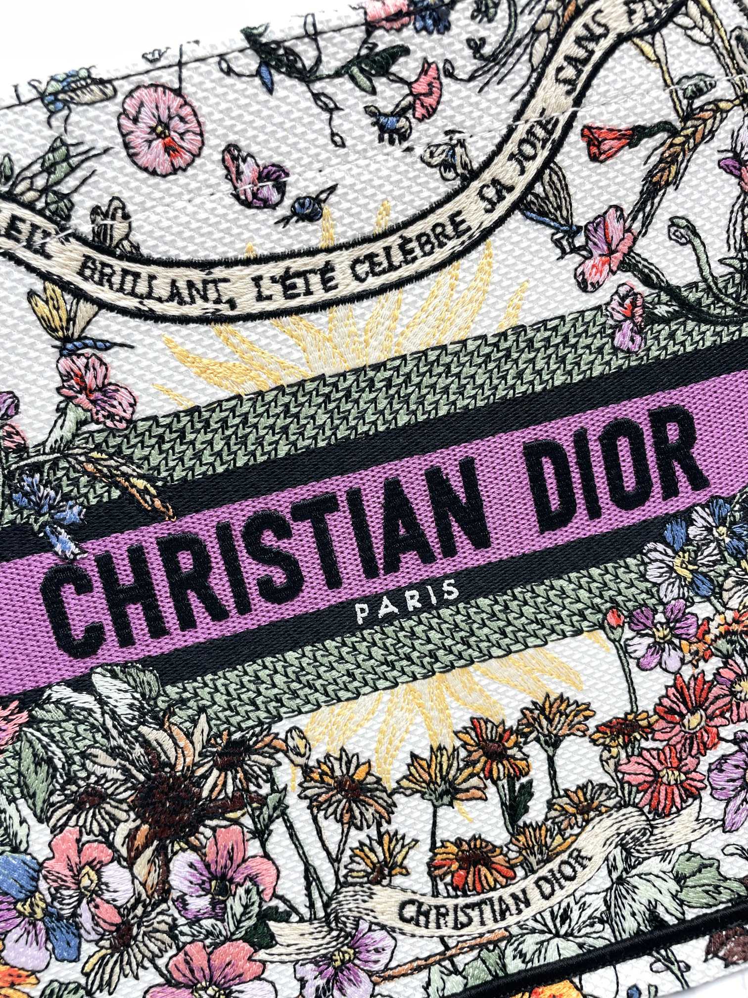 Dior Vintage Floral Embroidered Canvas Tote Bag Luxury Style Handbag