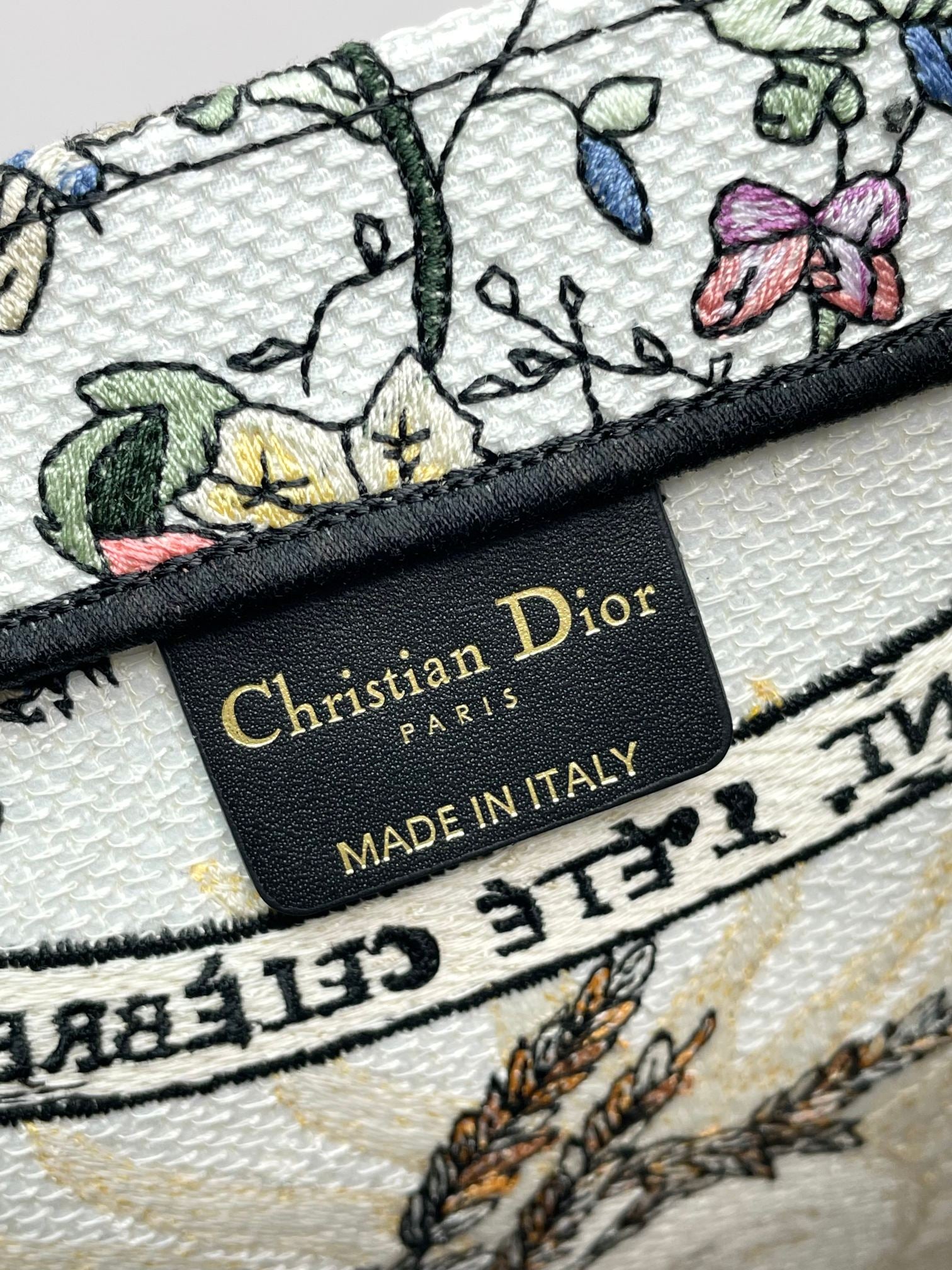 Dior Botanical Floral Print Canvas Tote Bag Large Travel Shoulder Handbag