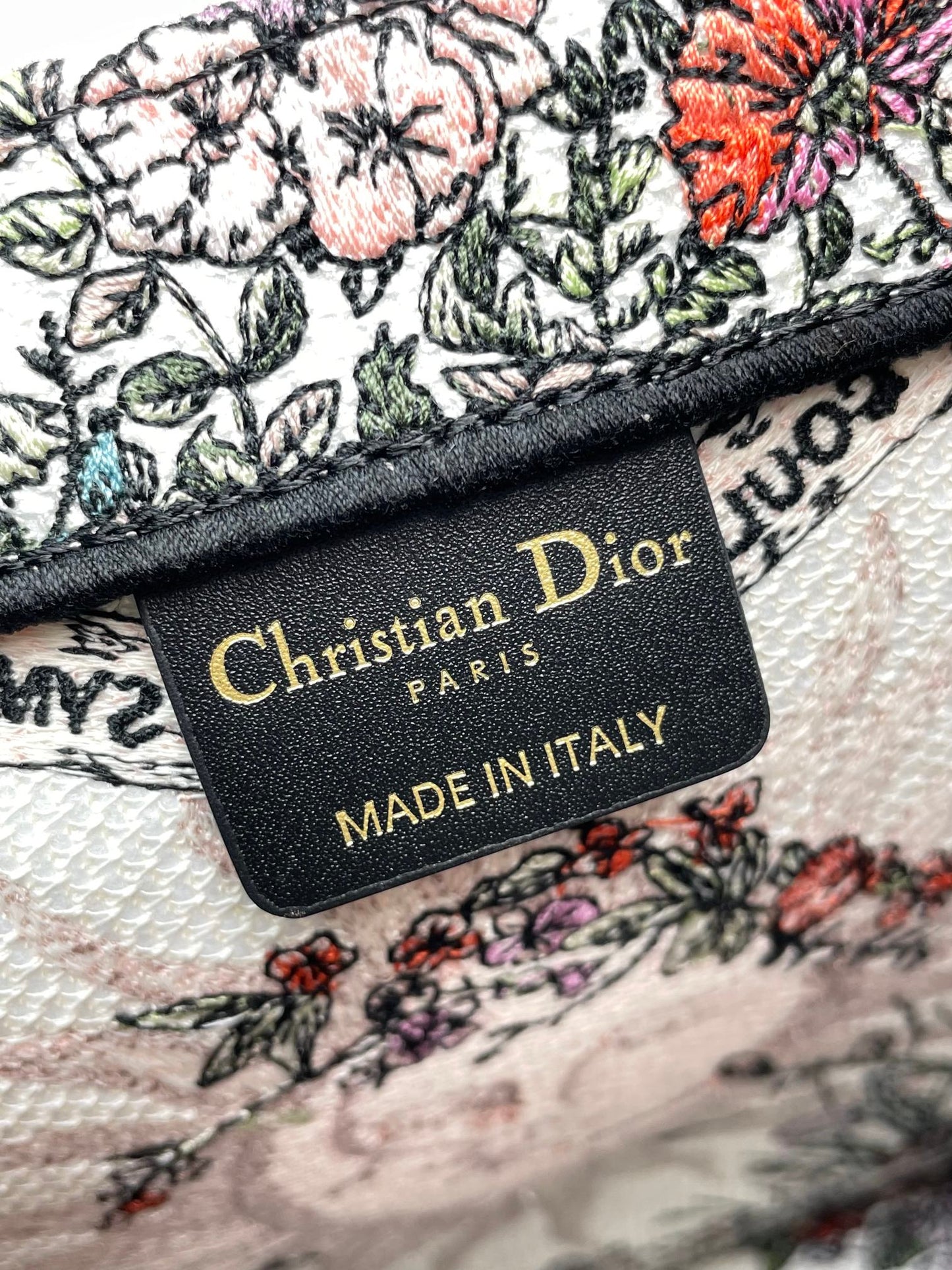 Dior Vintage Floral Tapestry Canvas Tote Bag with Top Handles