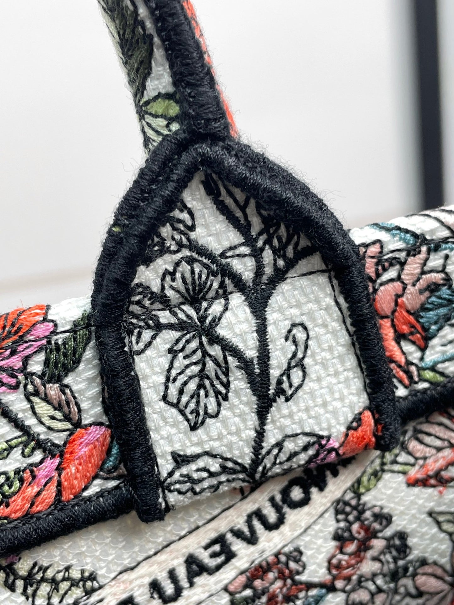 Dior Elegant Floral Embroidered Canvas Tote Bag Luxury Shoulder Handbag