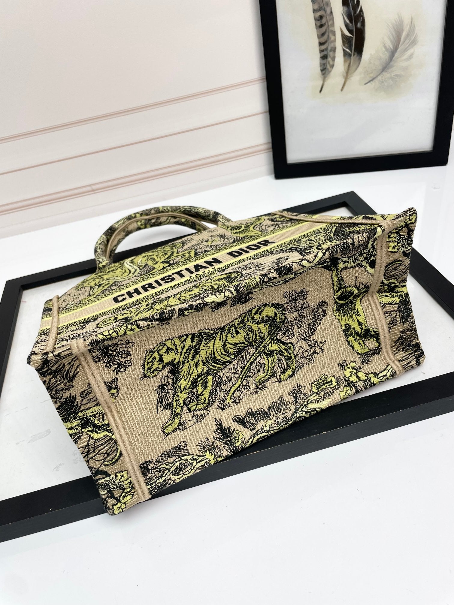 Dior Embroidered Tiger Jungle Canvas Tote Bag Luxury Handbag