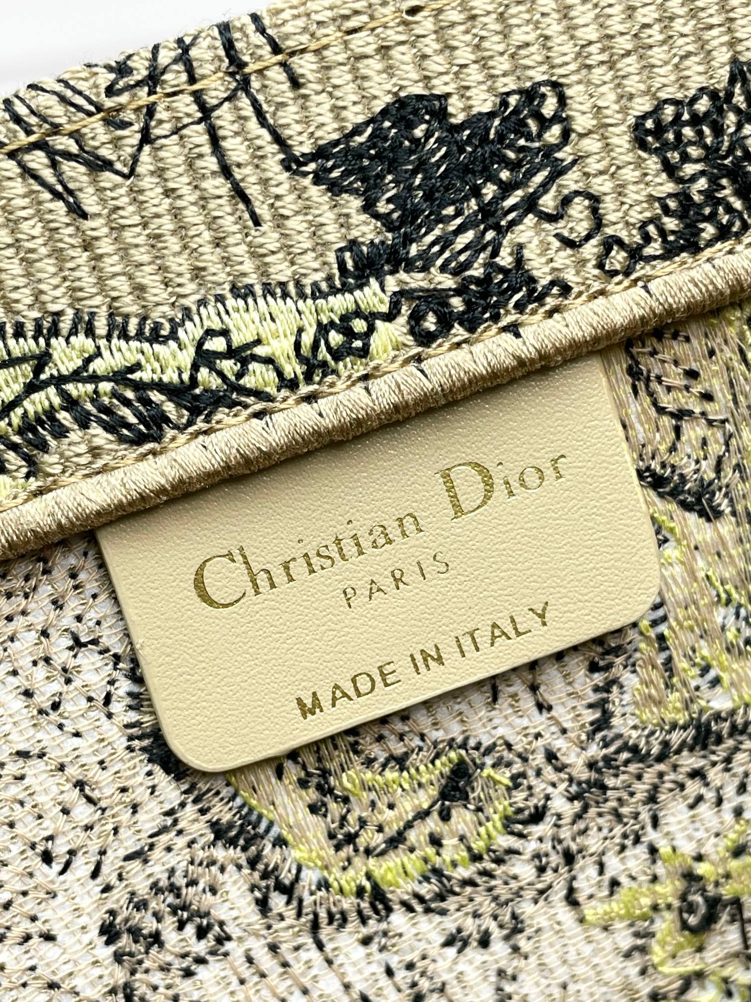 Christian Dior Medium Book Tote Toile de Jouy Tiger Embroidery Bag