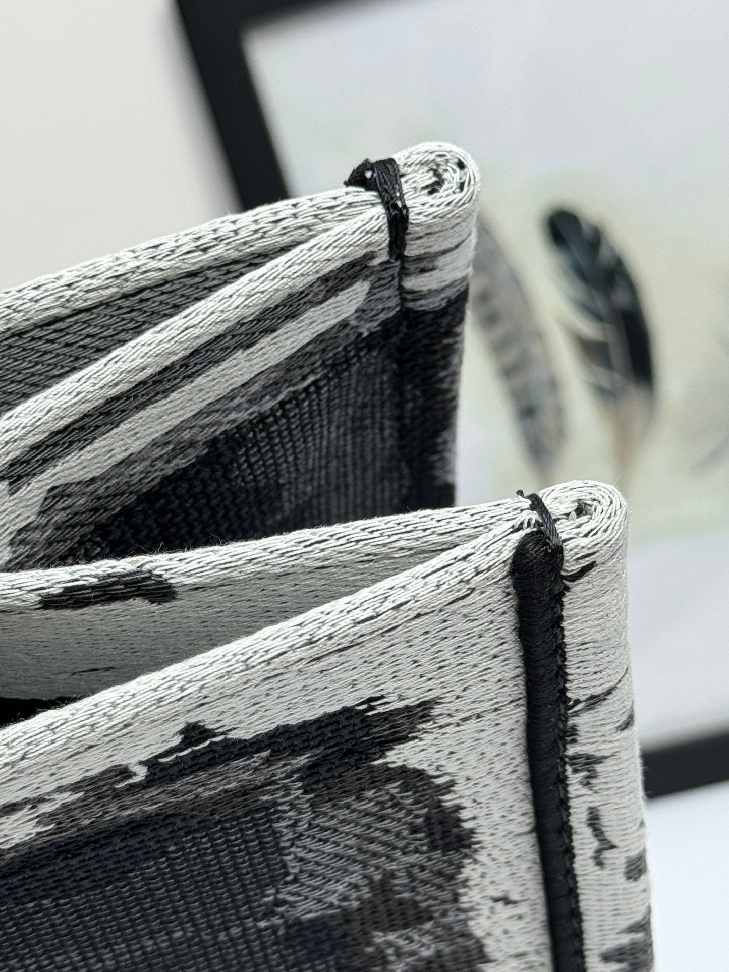 Christian Dior Large Book Tote Bag Black and White New York City Embroidery