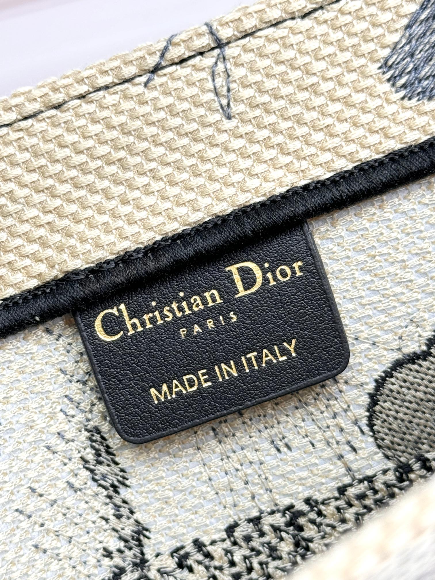 Dior Monochrome Floral Canvas Tote Bag Vintage Style Top Handle Handbag