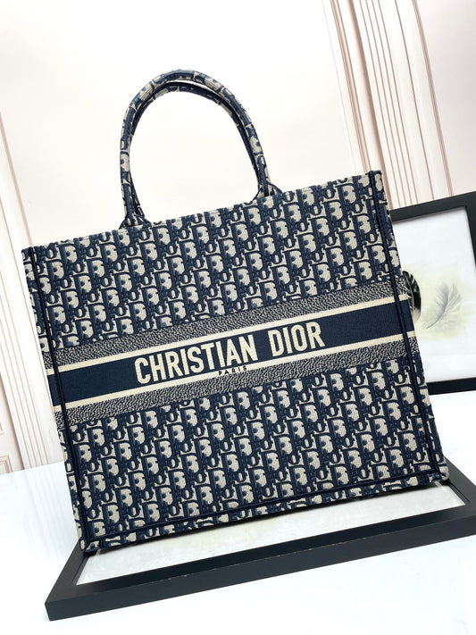 Christian Dior Blue Oblique Book Tote Bag