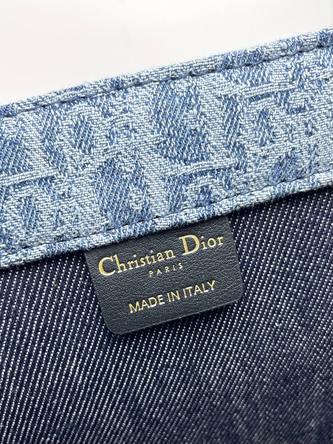 Dior Blue Monogram Embroidered Canvas Tote Bag Luxury Style Handbag