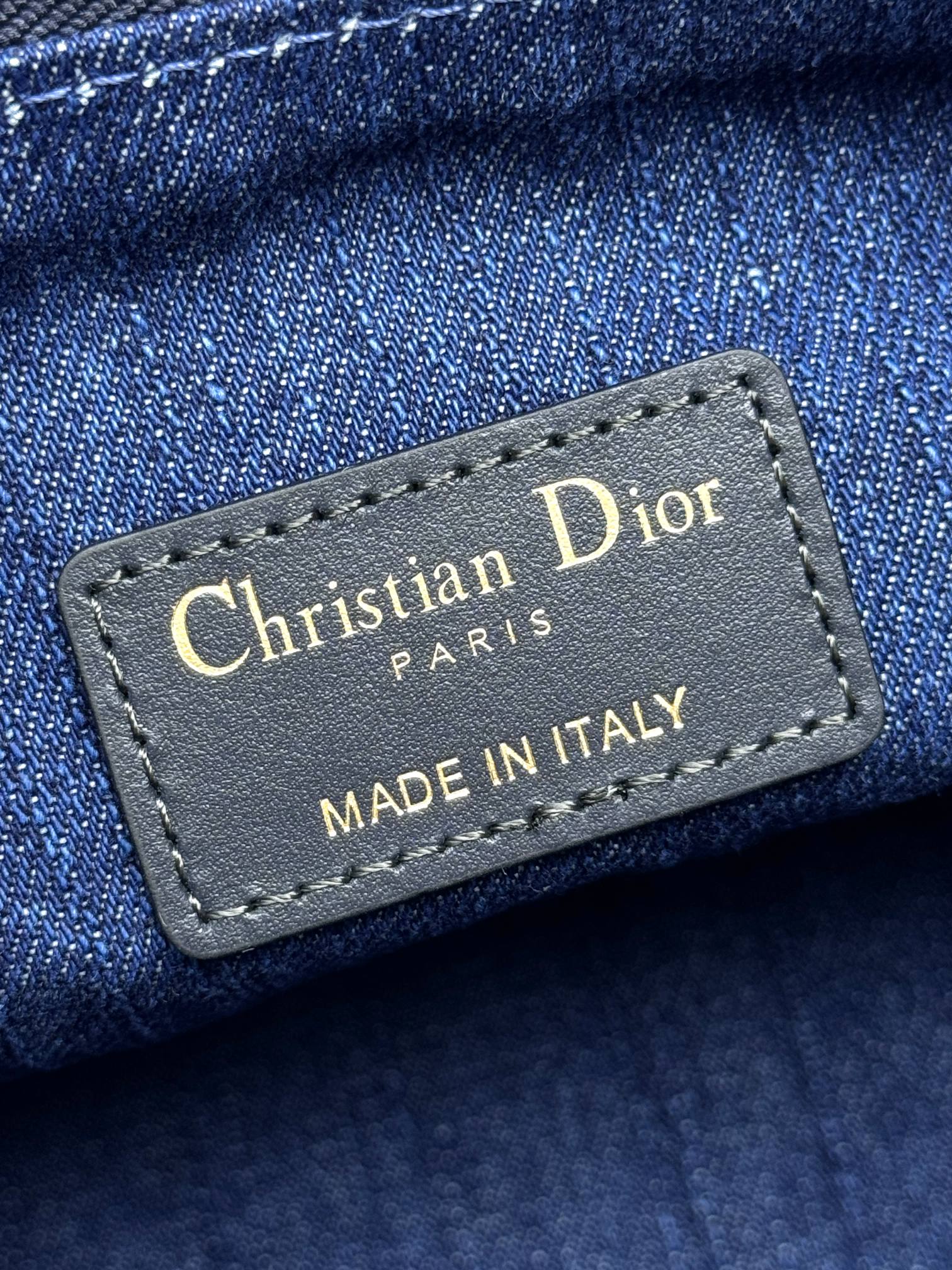 Dior Vintage Style Blue Monogram Canvas Shoulder Bag with Crossbody Strap