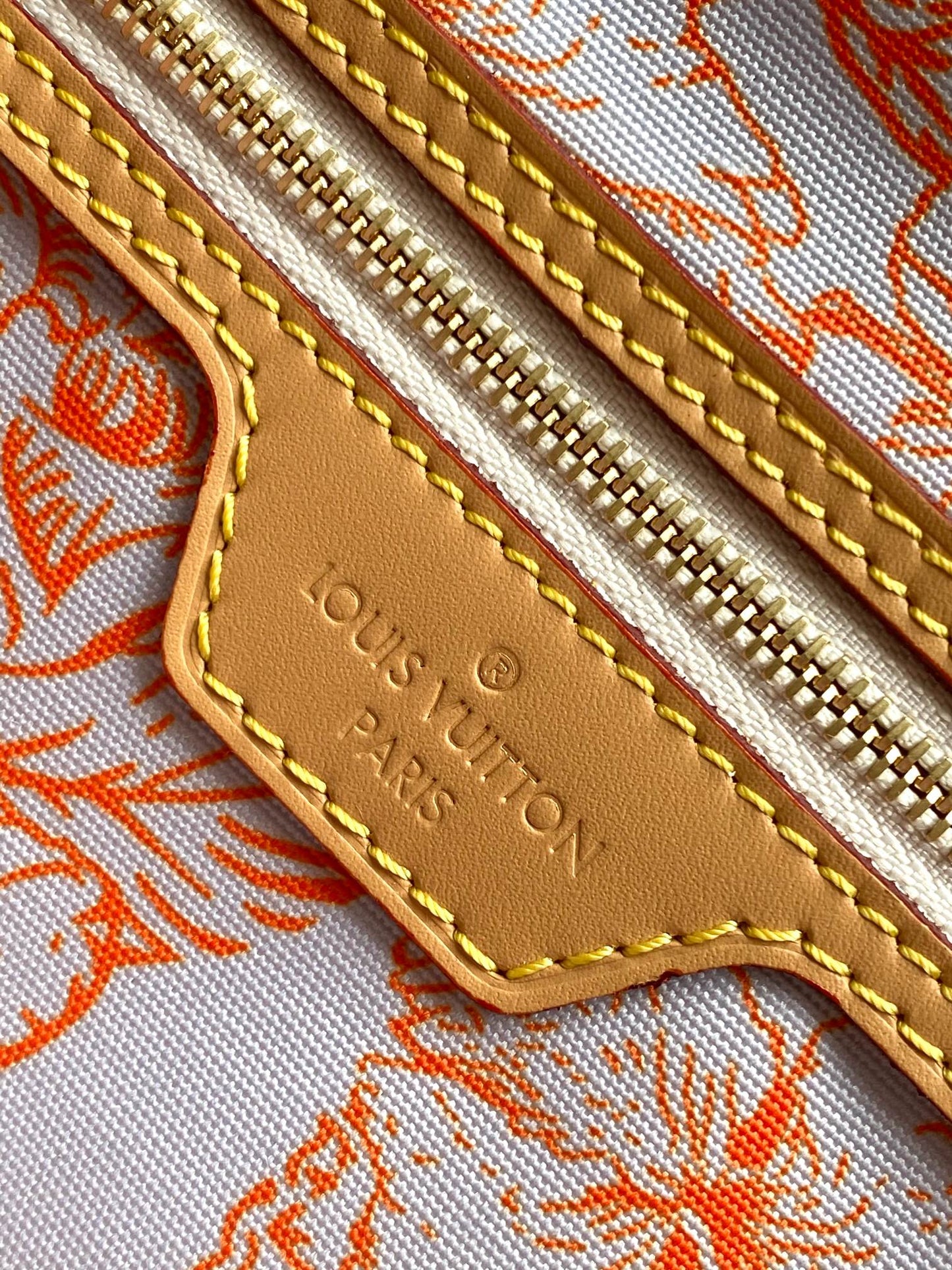 Louis Vuitton Chic Pink and Orange Monogram Canvas Shoulder Tote Handbag