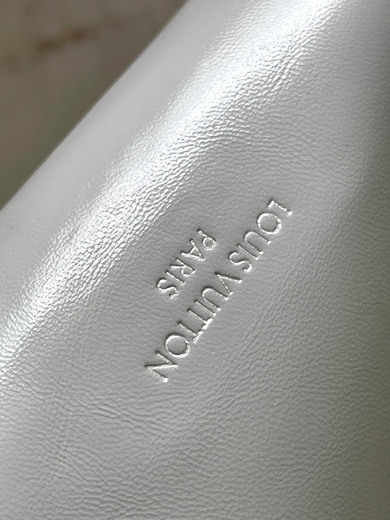 Louis Vuitton Grey Leather Hobo Shoulder Bag with Silver Chain Accent