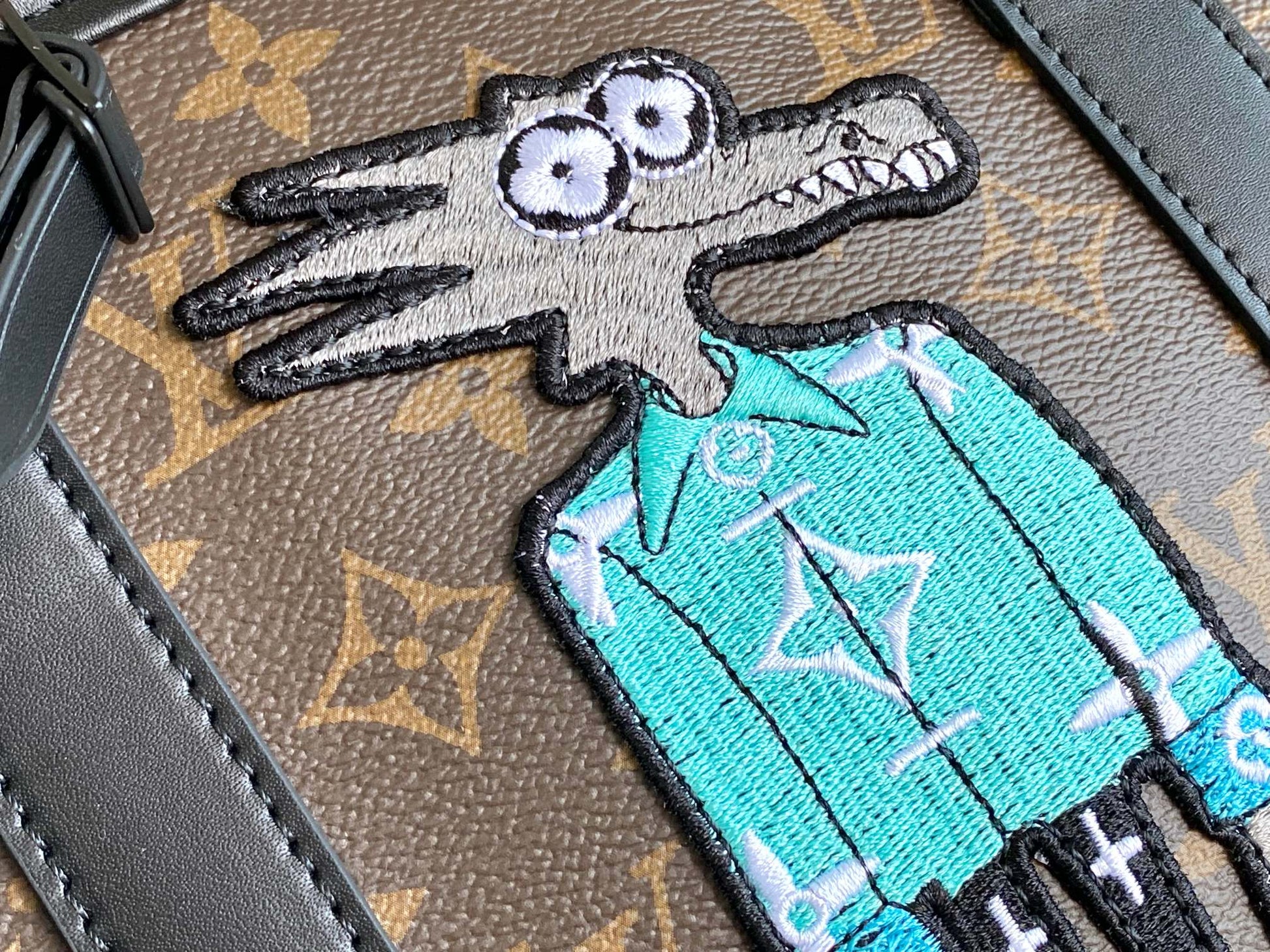 Louis Vuitton Brown Monogram Canvas Travel Duffle Bag with Cartoon Print