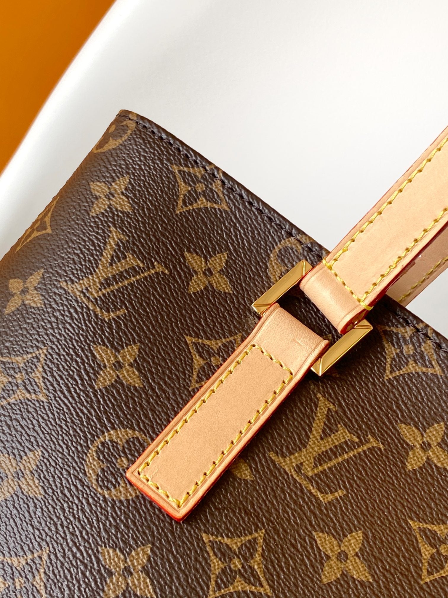 Louis Vuitton Classic Monogram Canvas Tote Bag with Leather Shoulder Straps