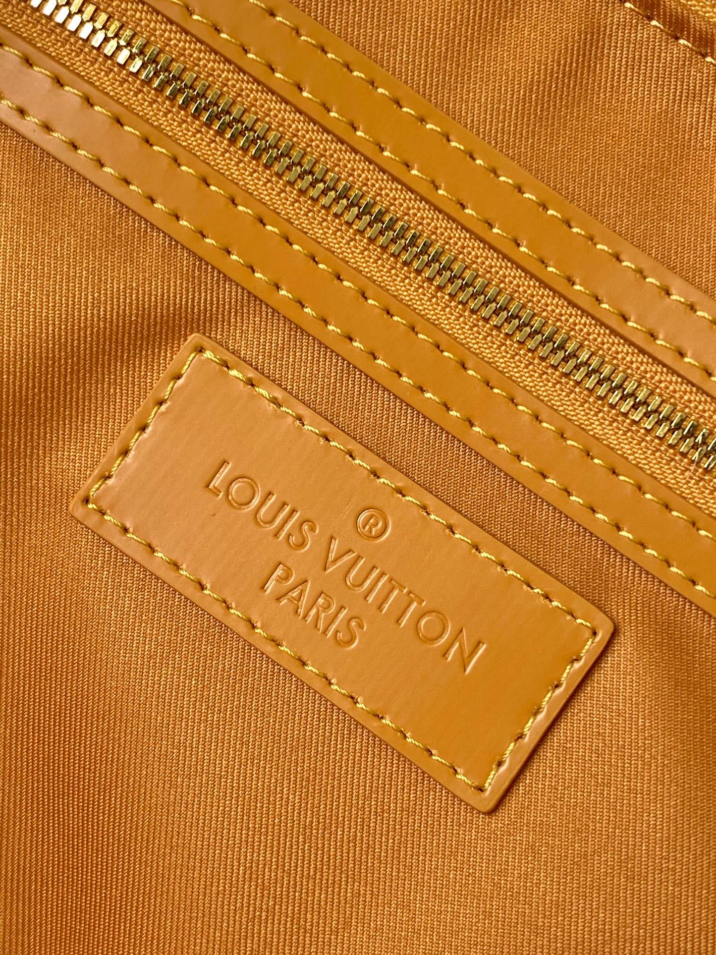 Louis Vuitton Mustard Yellow Monogram Luxury Travel Duffle Bag with Shoulder Strap