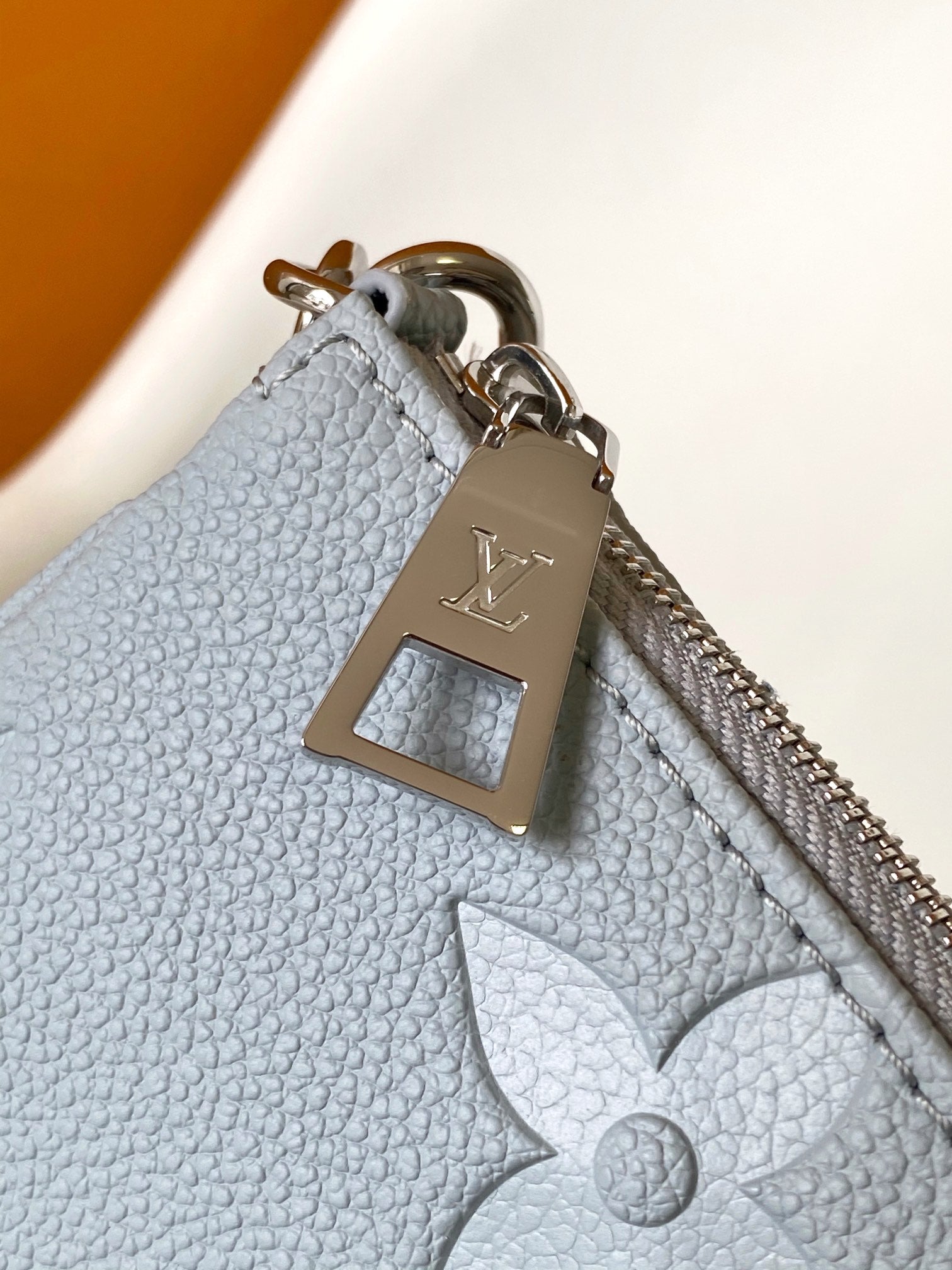 Louis Vuitton Light Blue Embossed Monogram Leather Crossbody Bag with Chain Strap