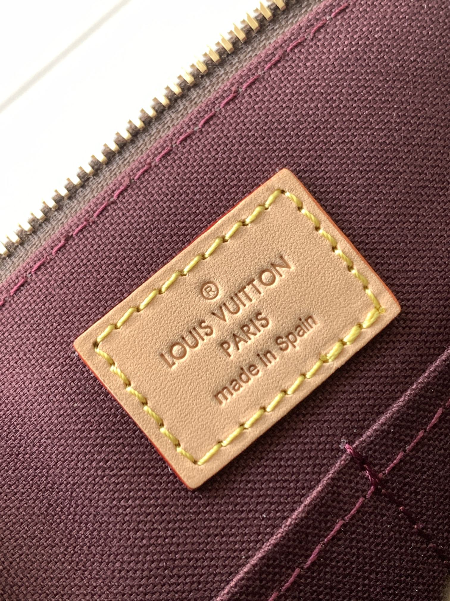 Louis Vuitton Brown Monogram Pattern Canvas Handbag with Leather Strap
