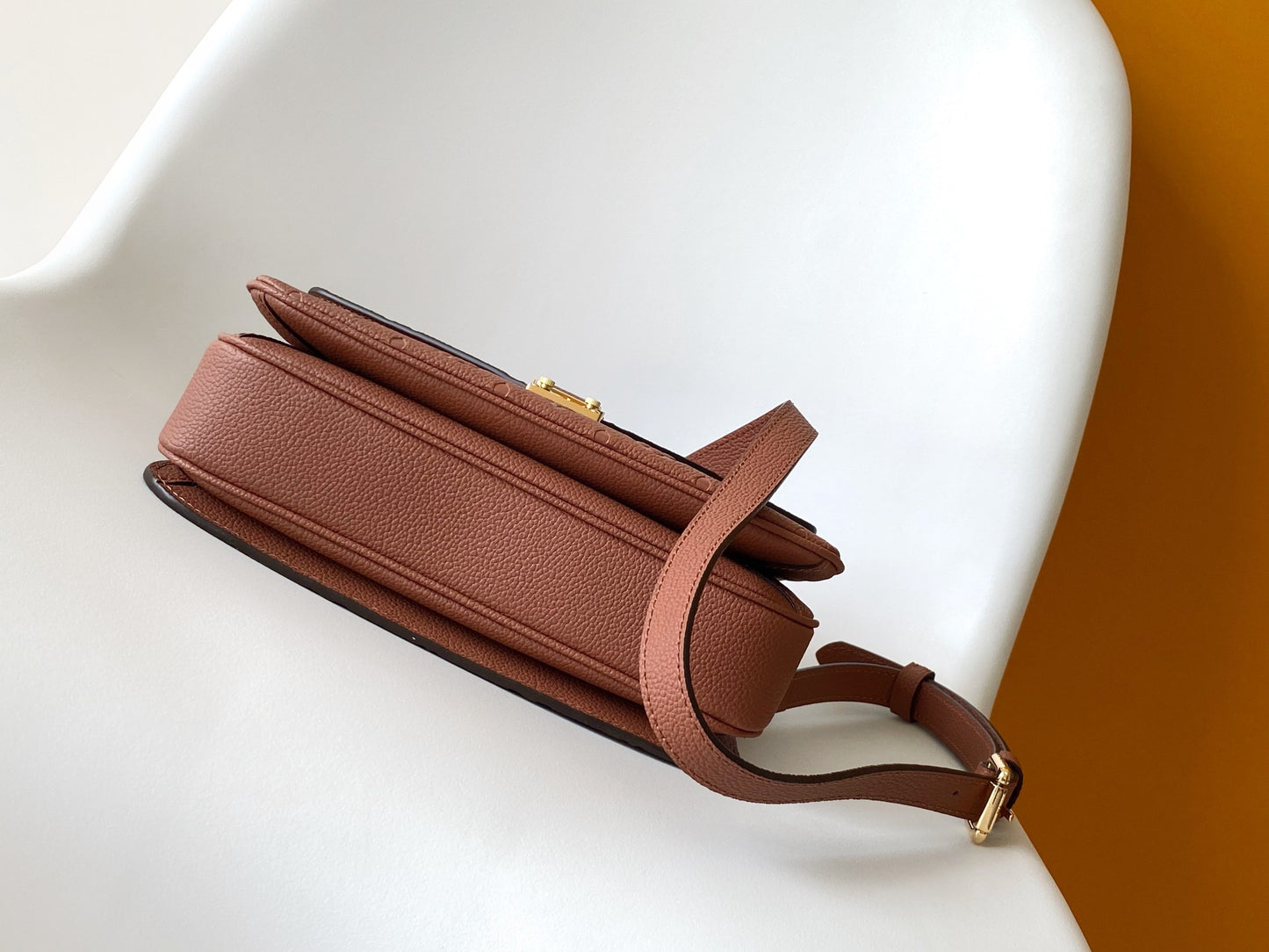 Louis Vuitton Brown Embossed Monogram Leather Crossbody Satchel Bag