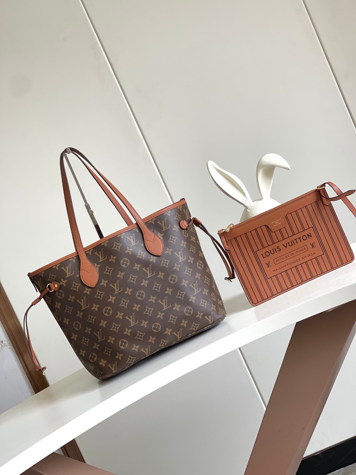 Saint Laurent Shopping Leather Tote Bag - Tan Brown