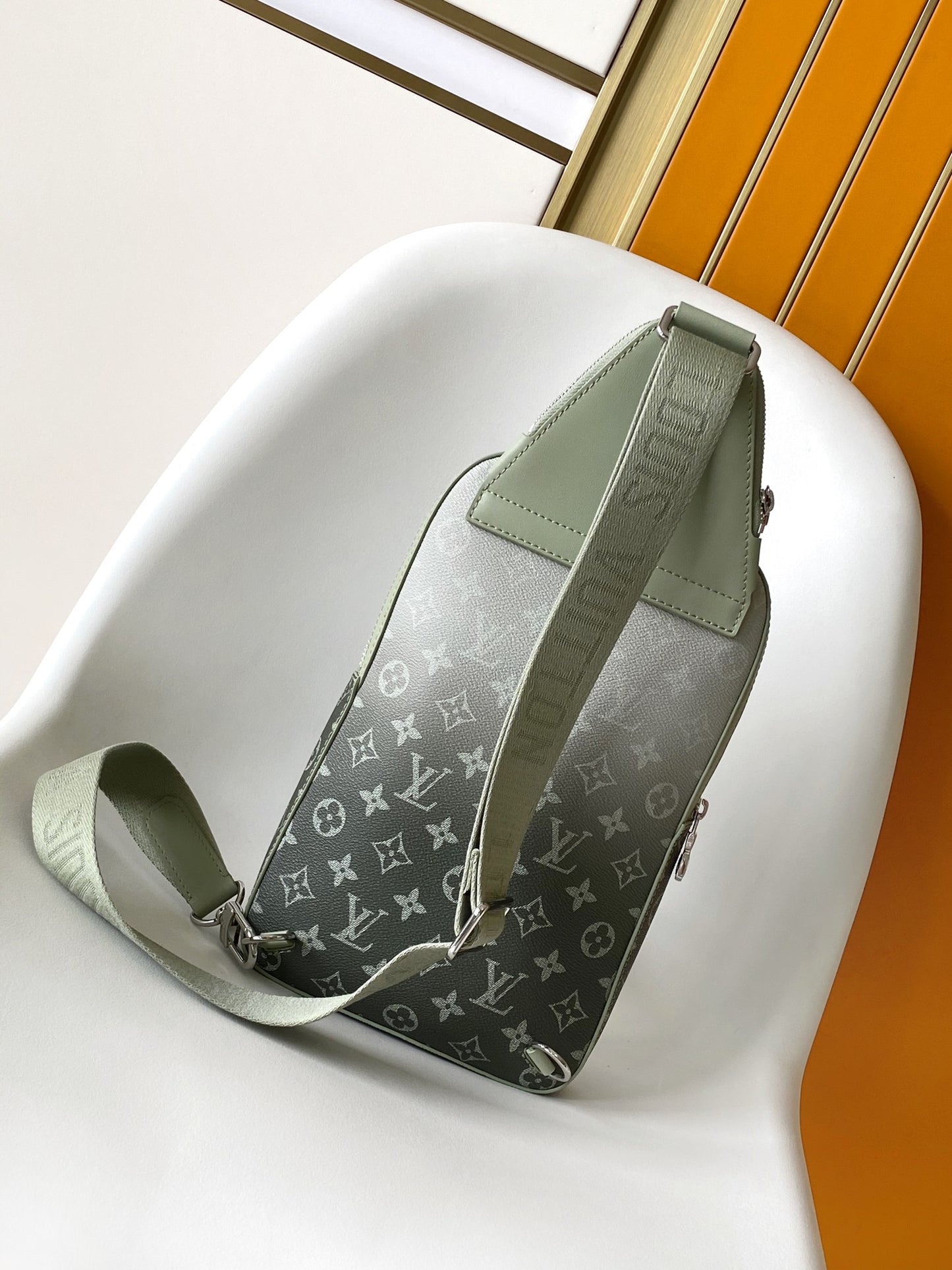 Louis Vuitton Sage Green Gradient Monogram Crossbody Sling Chest Bag