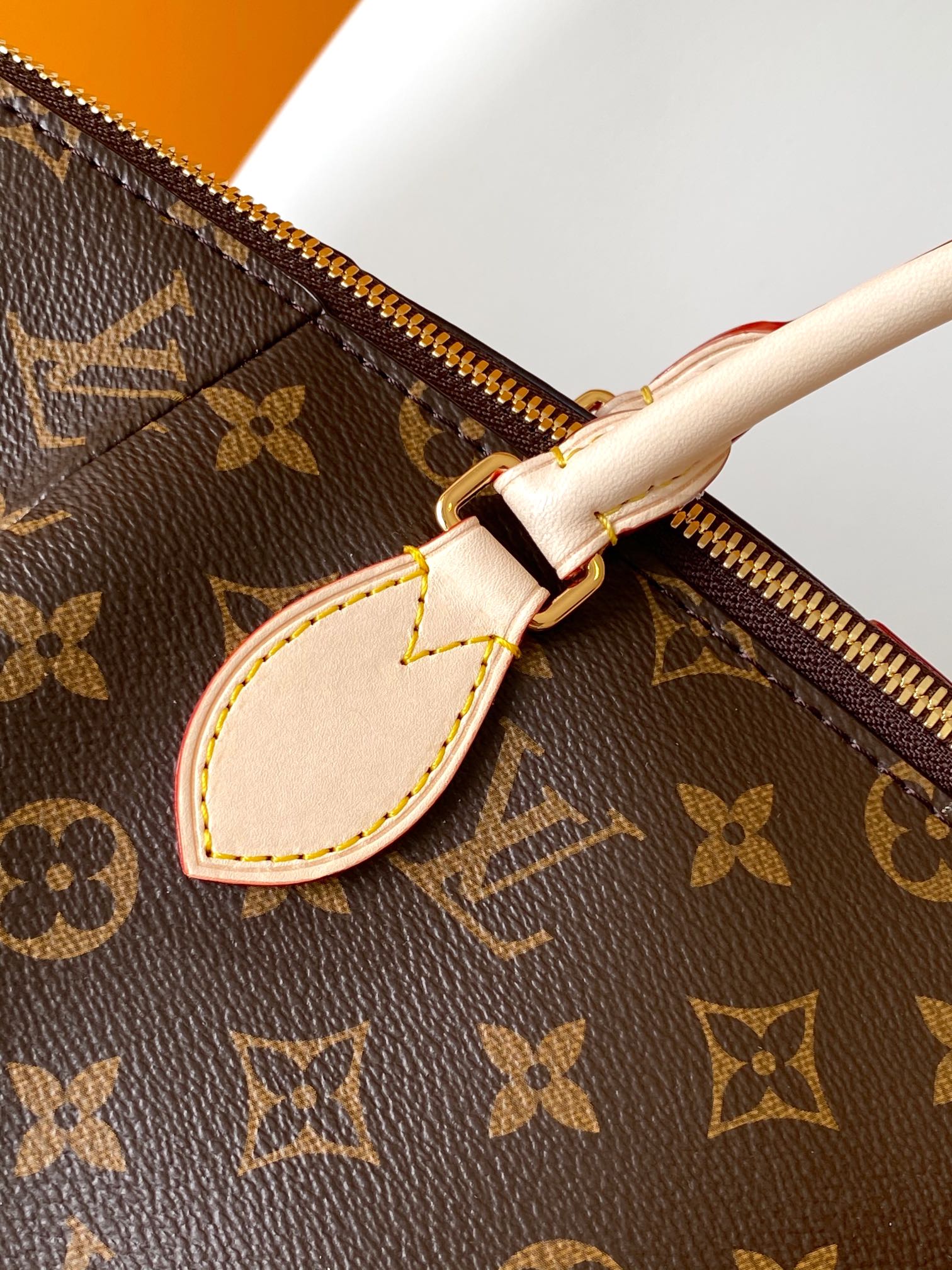 Louis Vuitton Classic Brown Monogram Canvas Shoulder Bag with Leather Handles