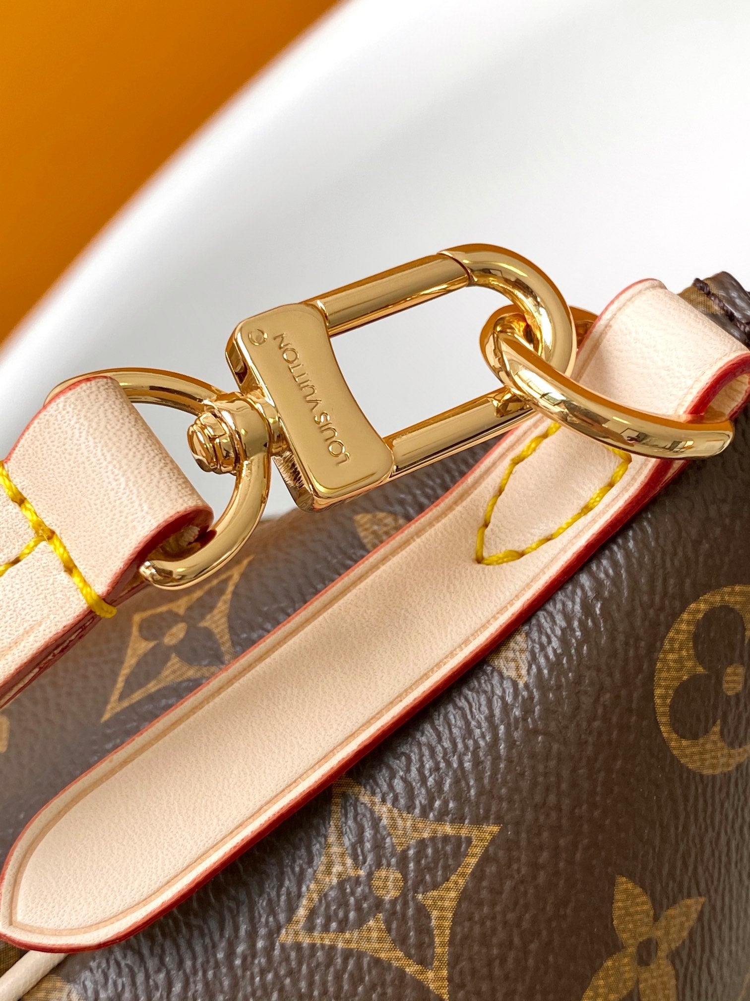 Louis Vuitton Classic Brown Monogram Canvas Shoulder Bag with Leather Handles