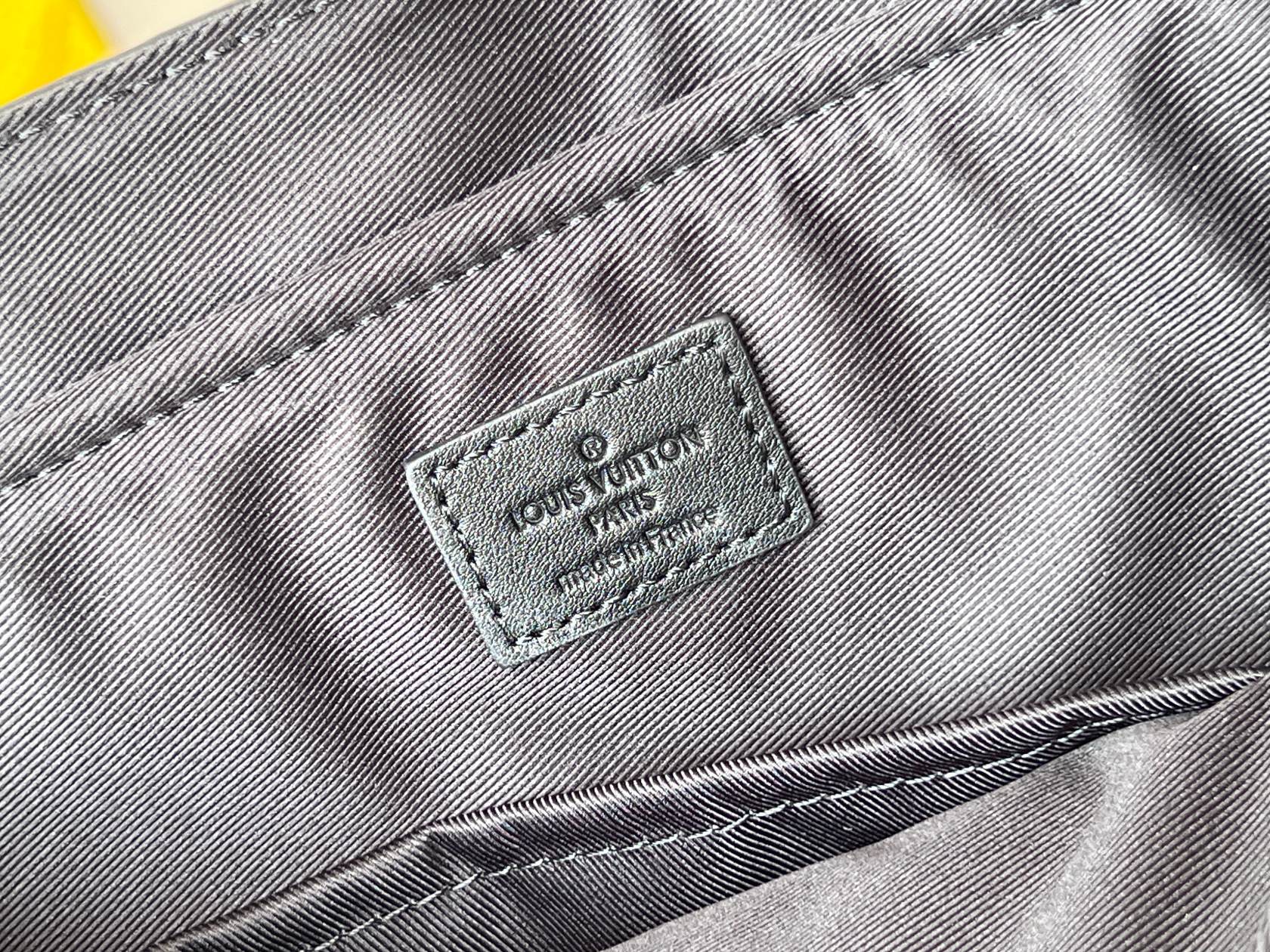 Louis Vuitton Matte Black Embossed Leather Briefcase and Messenger Bag