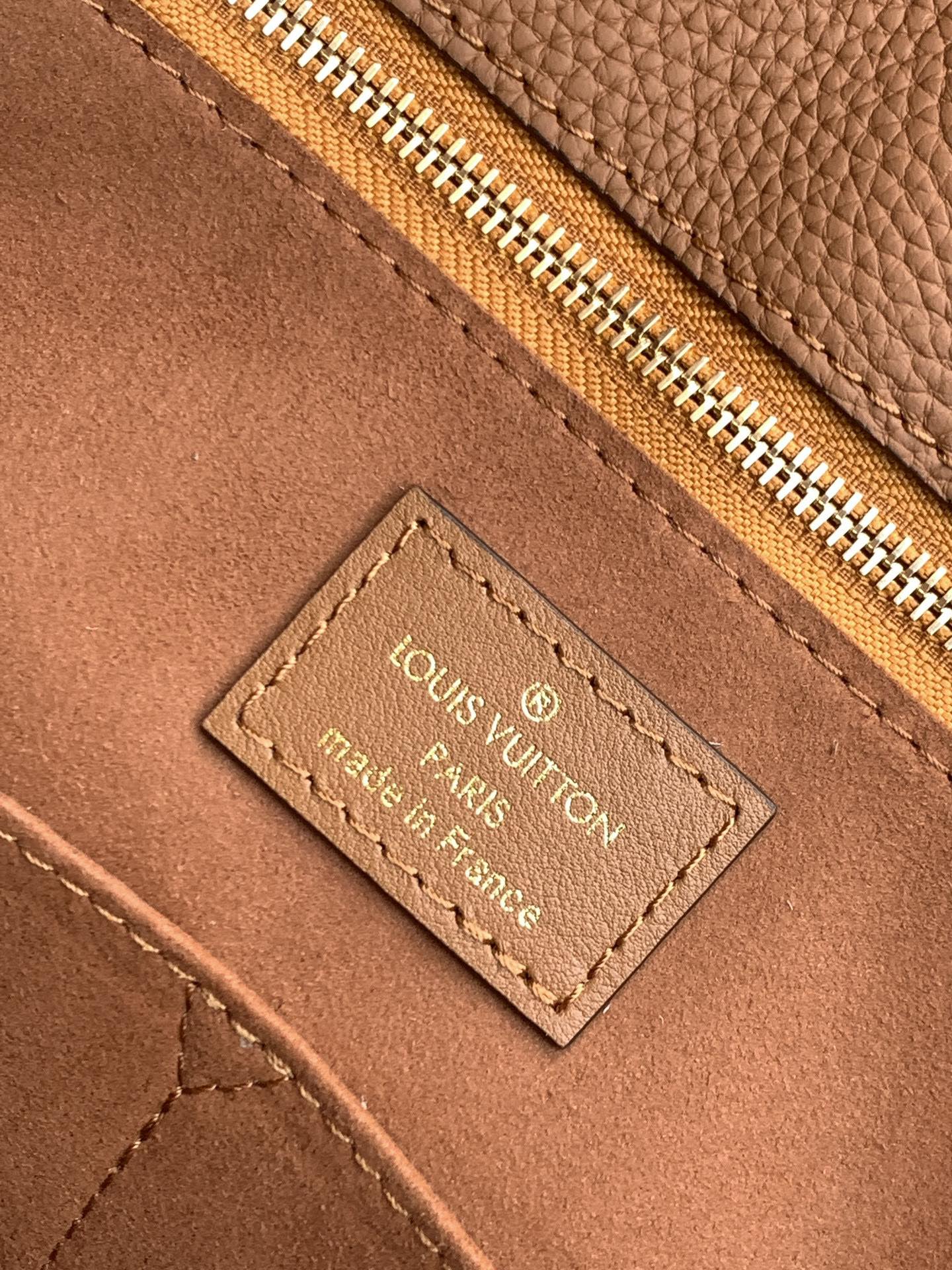 Louis Vuitton Brown Embossed Monogram Leather Tote Bag with Top Handles