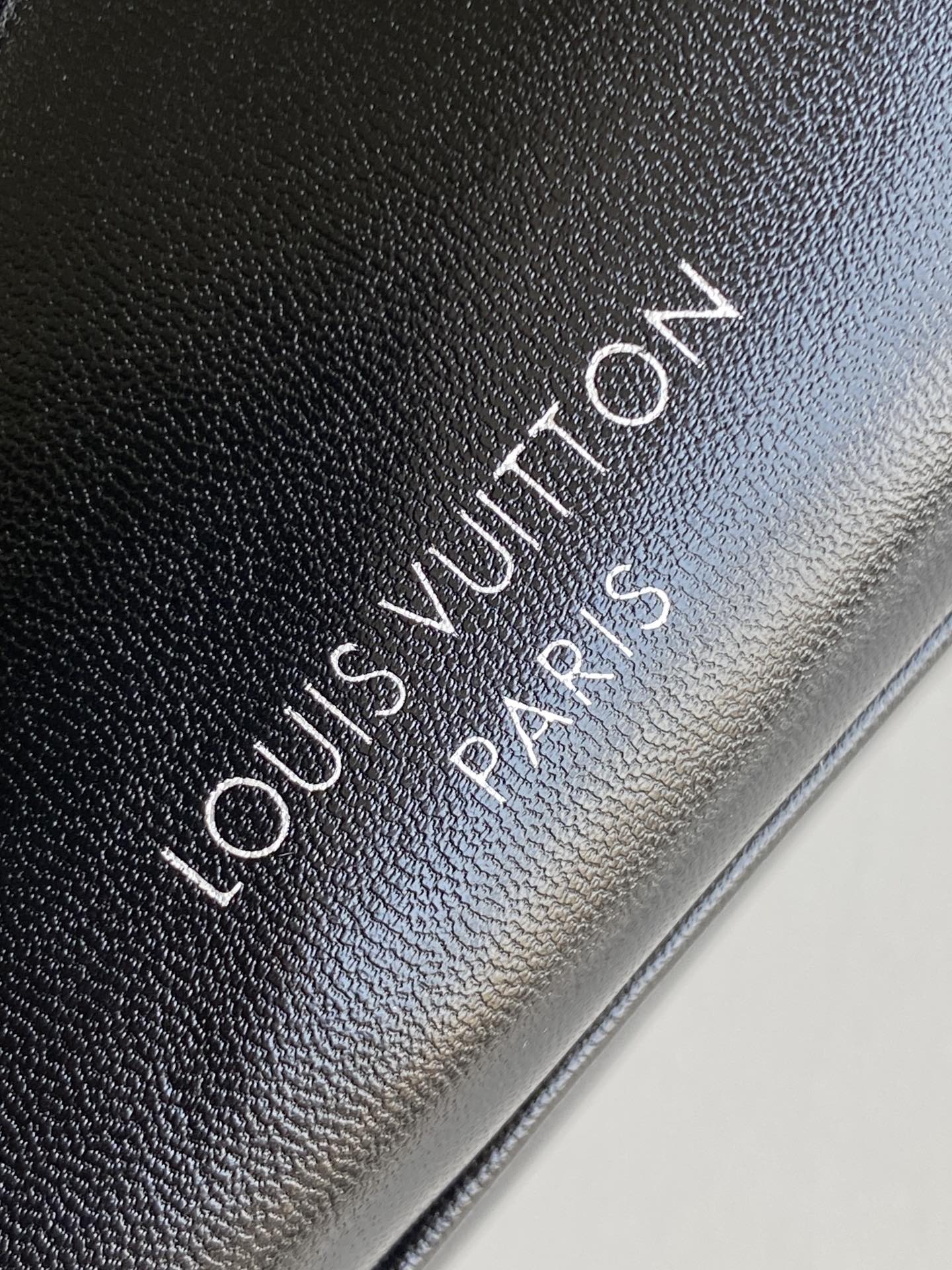 Louis Vuitton Classic Black Leather Shoulder Bag with Flap and Metallic Clasp