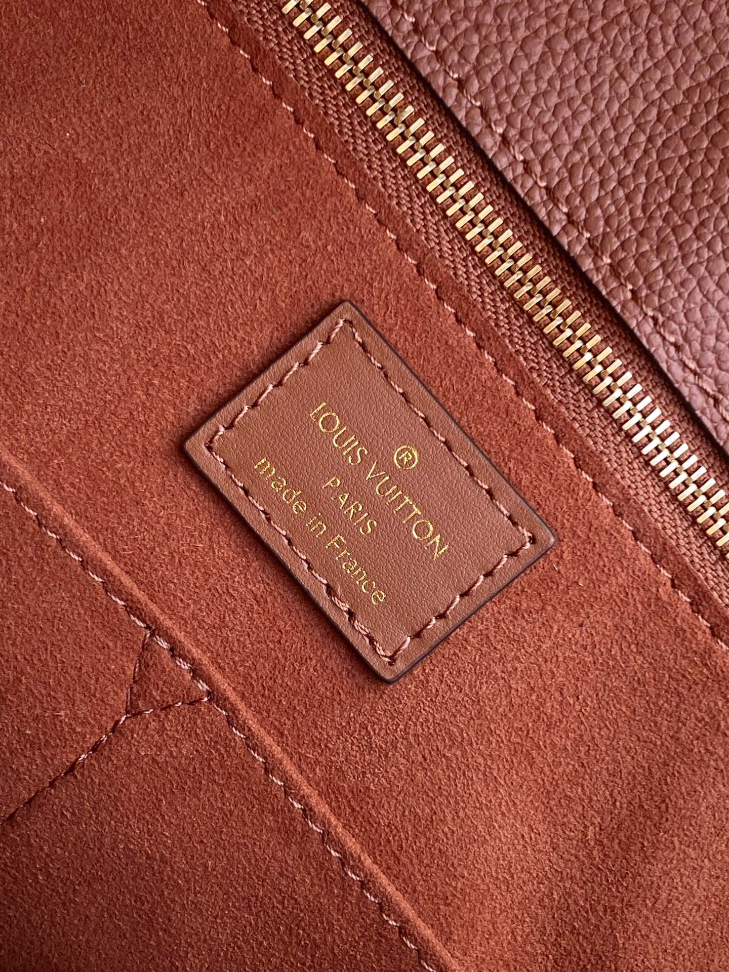 Louis Vuitton Cognac Brown Embossed Leather Large Tote Bag with Top Handles