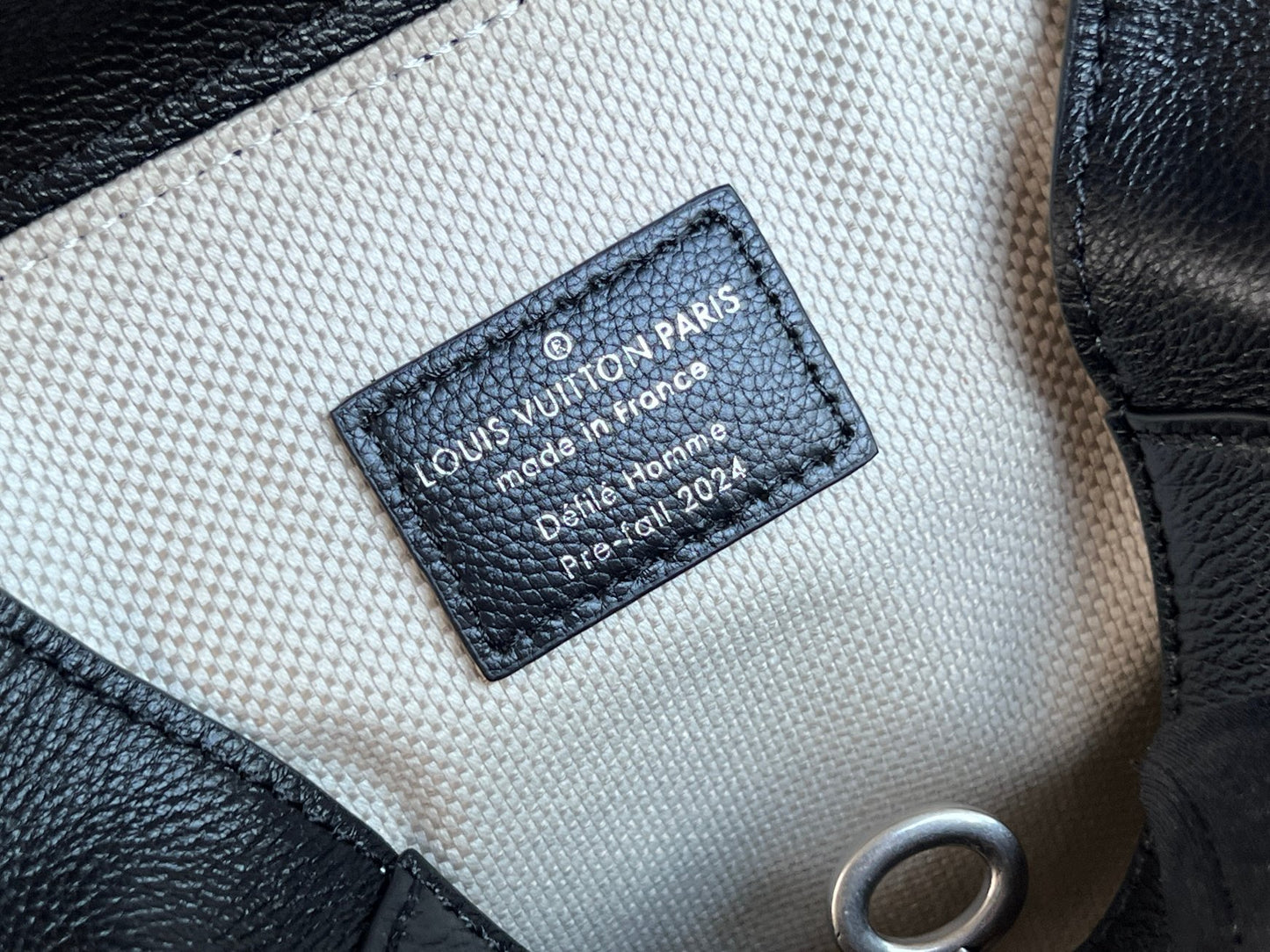 Louis Vuitton Black Leather Mini Backpack Purse with Silver Lock and Pearl Charm