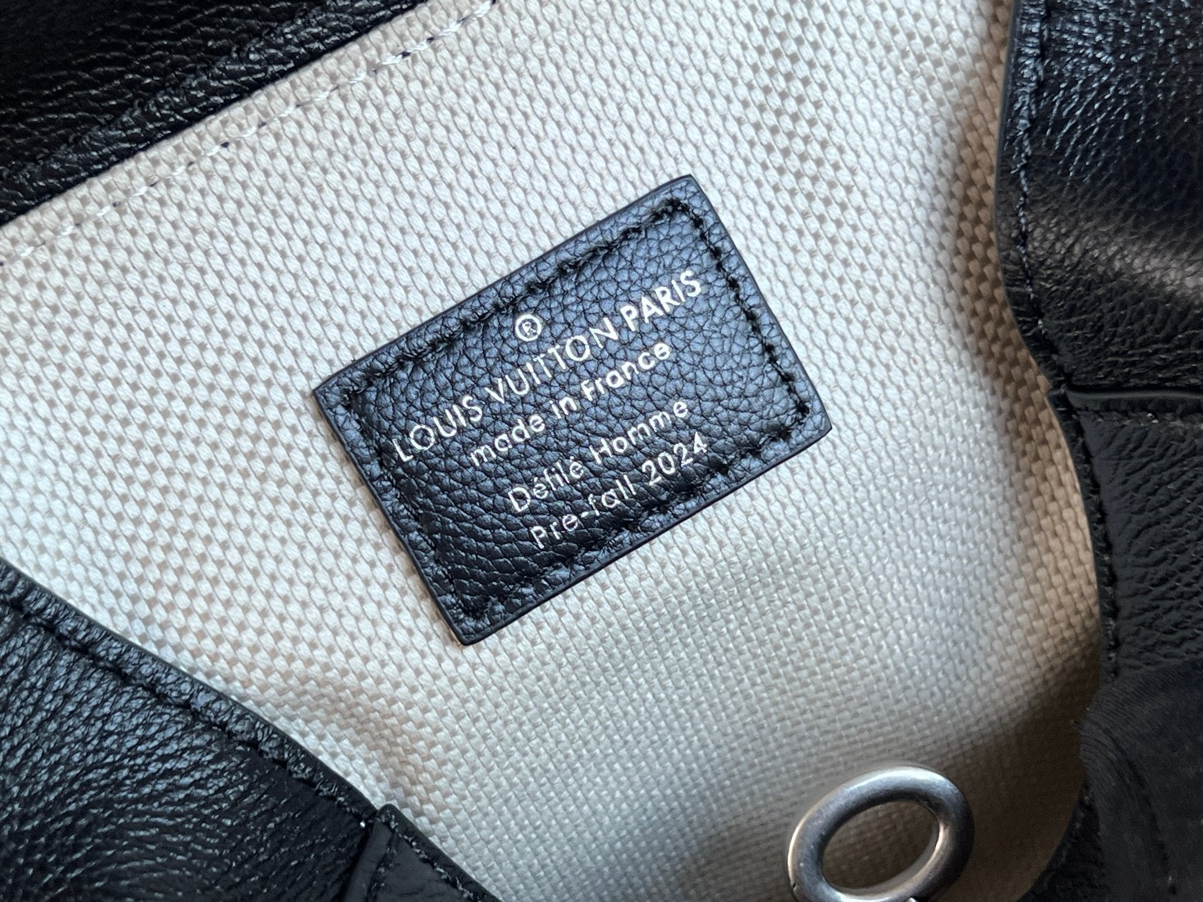 Louis Vuitton Black Leather Mini Backpack Purse with Silver Lock and Pearl Charm