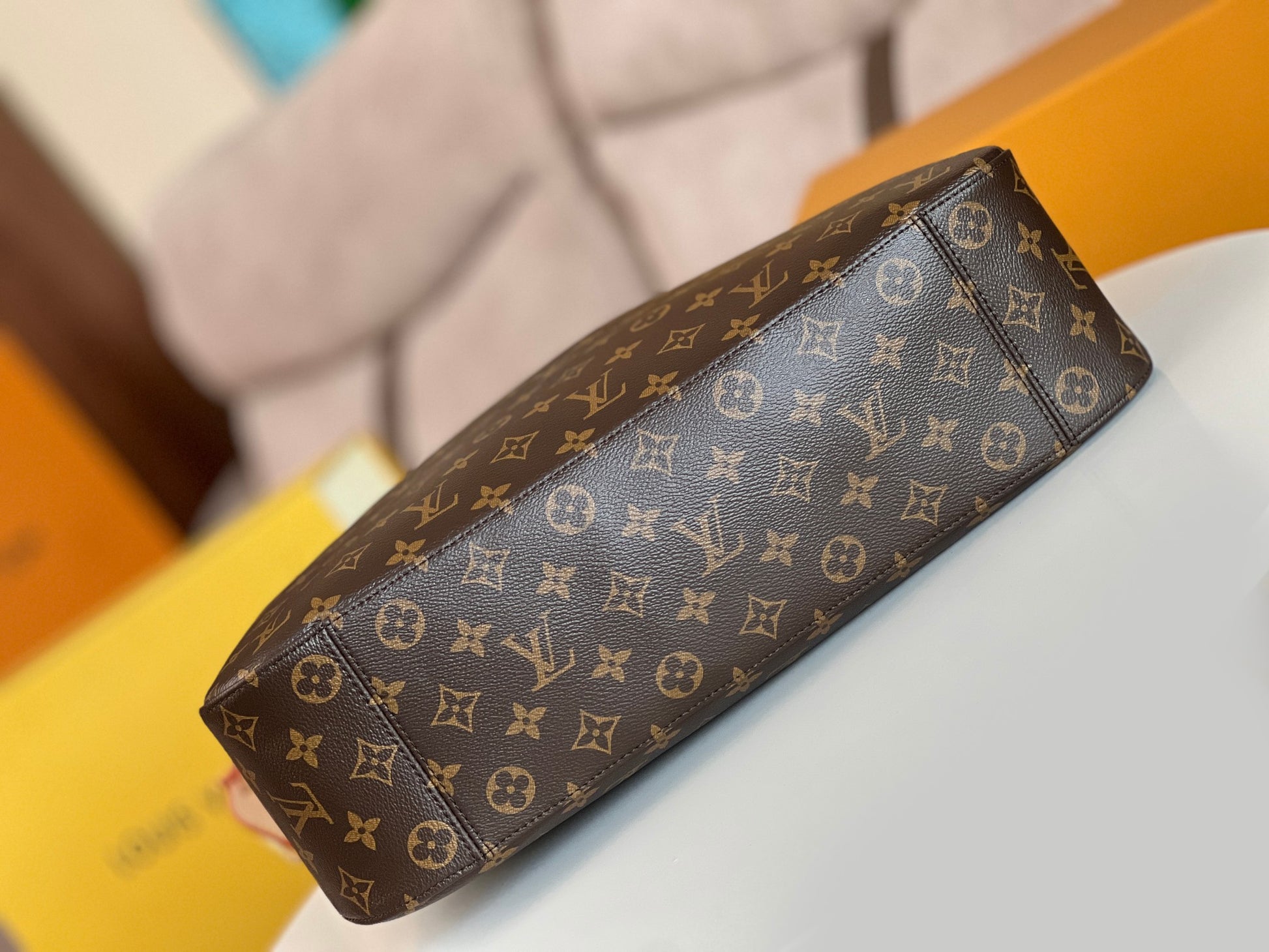 Louis Vuitton Classic Monogram Canvas Hobo Shoulder Bag with Leather Strap