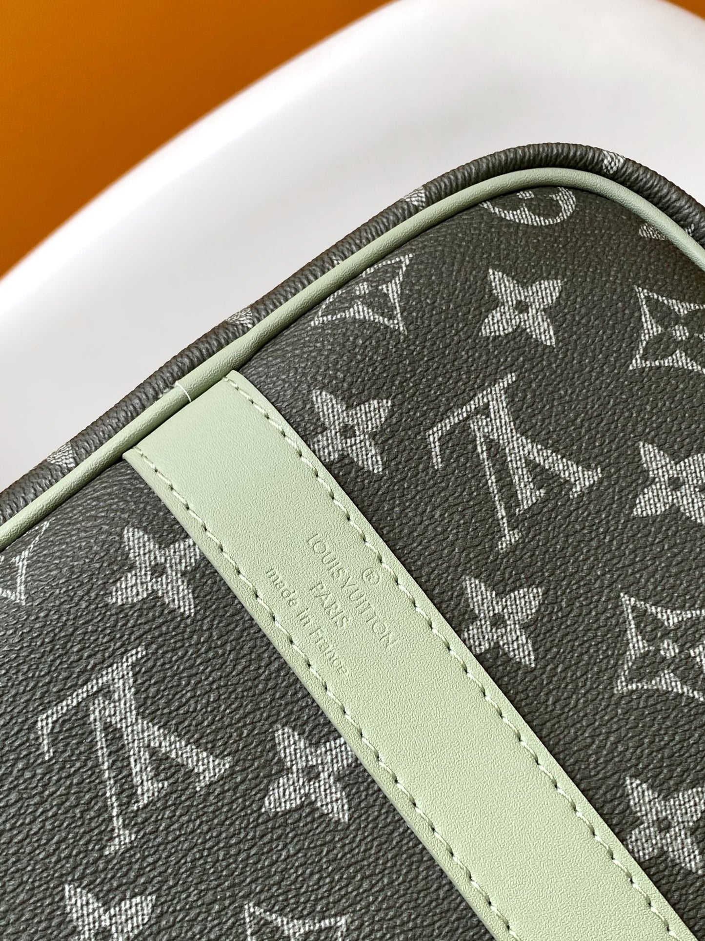 Louis Vuitton Gradient Green Monogram Canvas Travel Duffle Weekender Bag