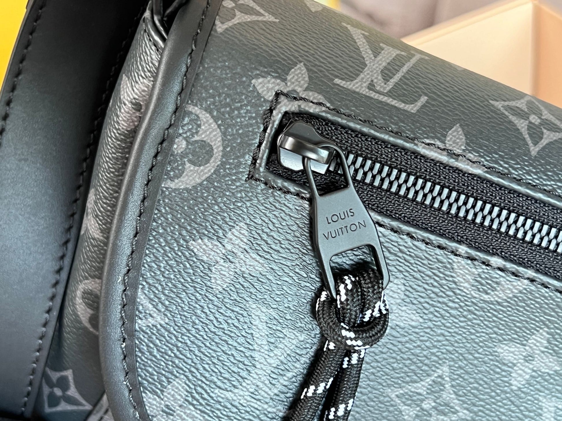 Louis Vuitton Black Monogram Pattern Canvas Crossbody Messenger Bag