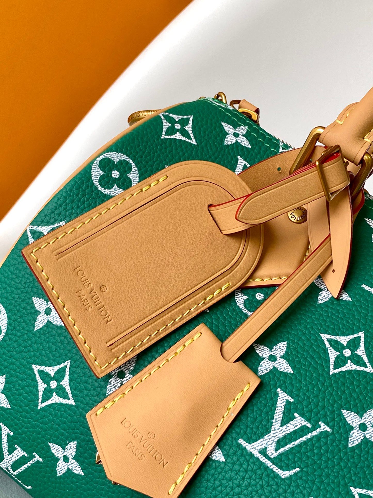 Louis Vuitton Green Monogram Canvas Top-Handle Duffle Handbag with Strap