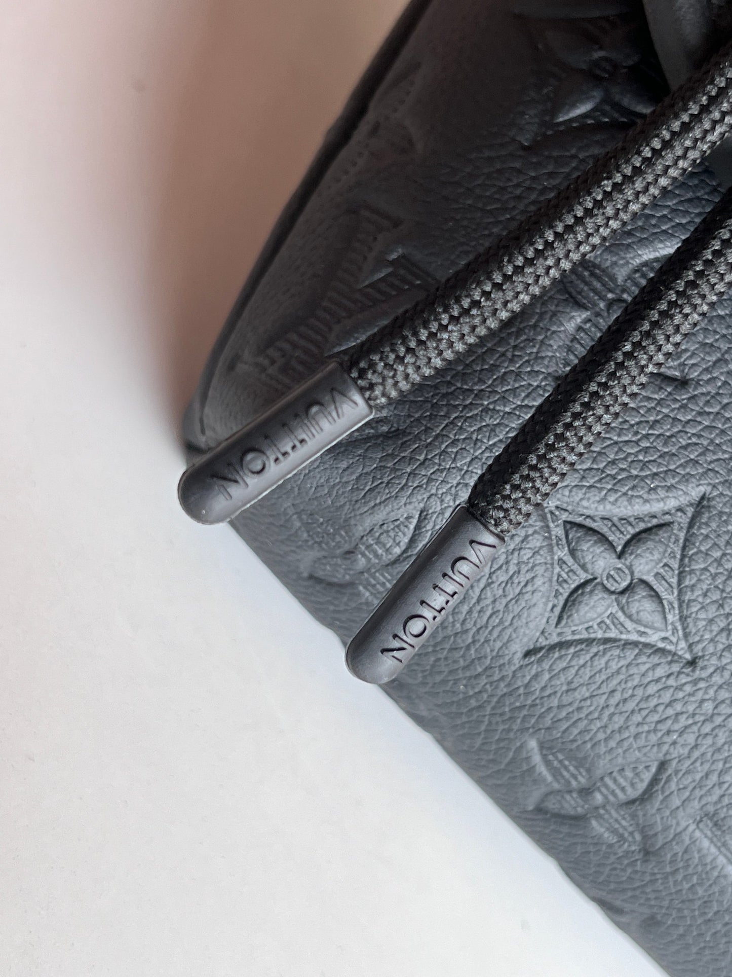 Louis Vuitton Black Embossed Monogram Leather Crossbody Bag with Adjustable Strap