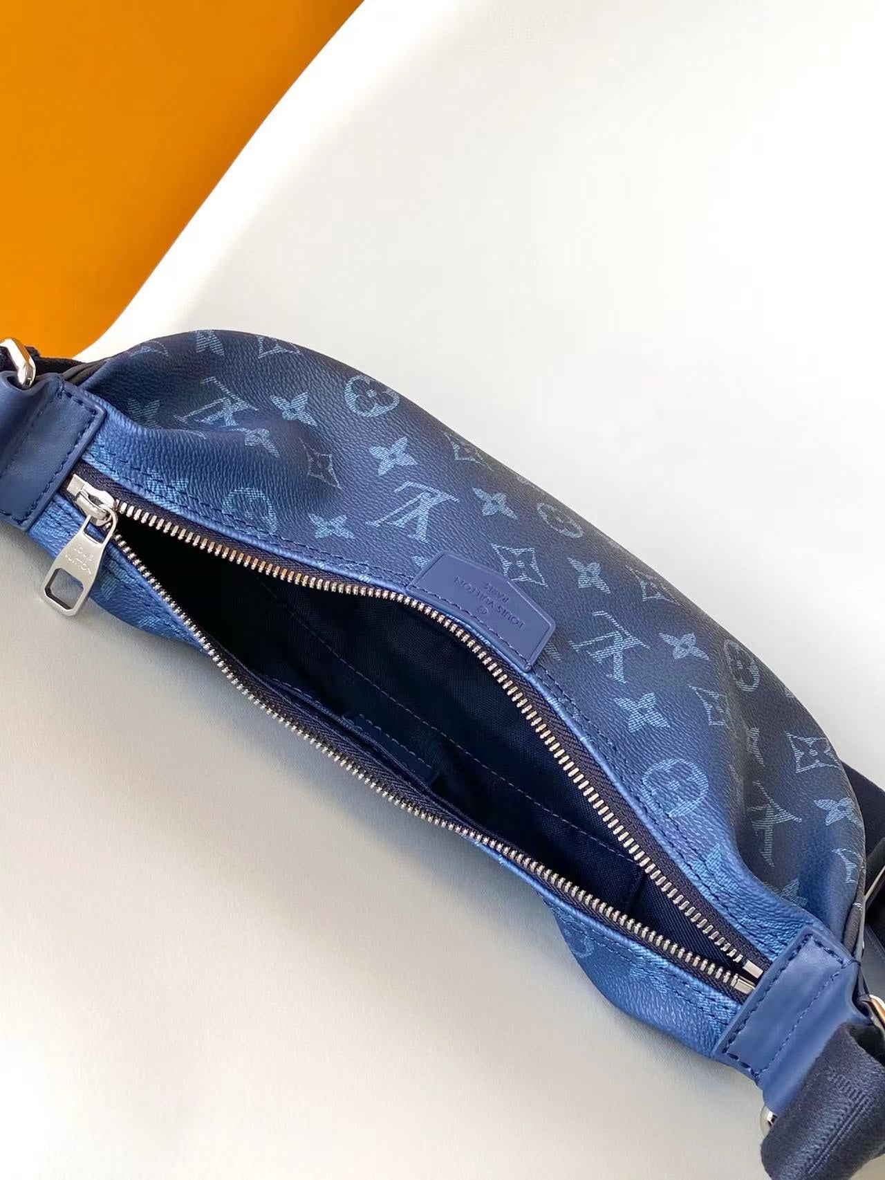 Louis Vuitton Blue Monogram Crescent Crossbody Sling Bag with Strap