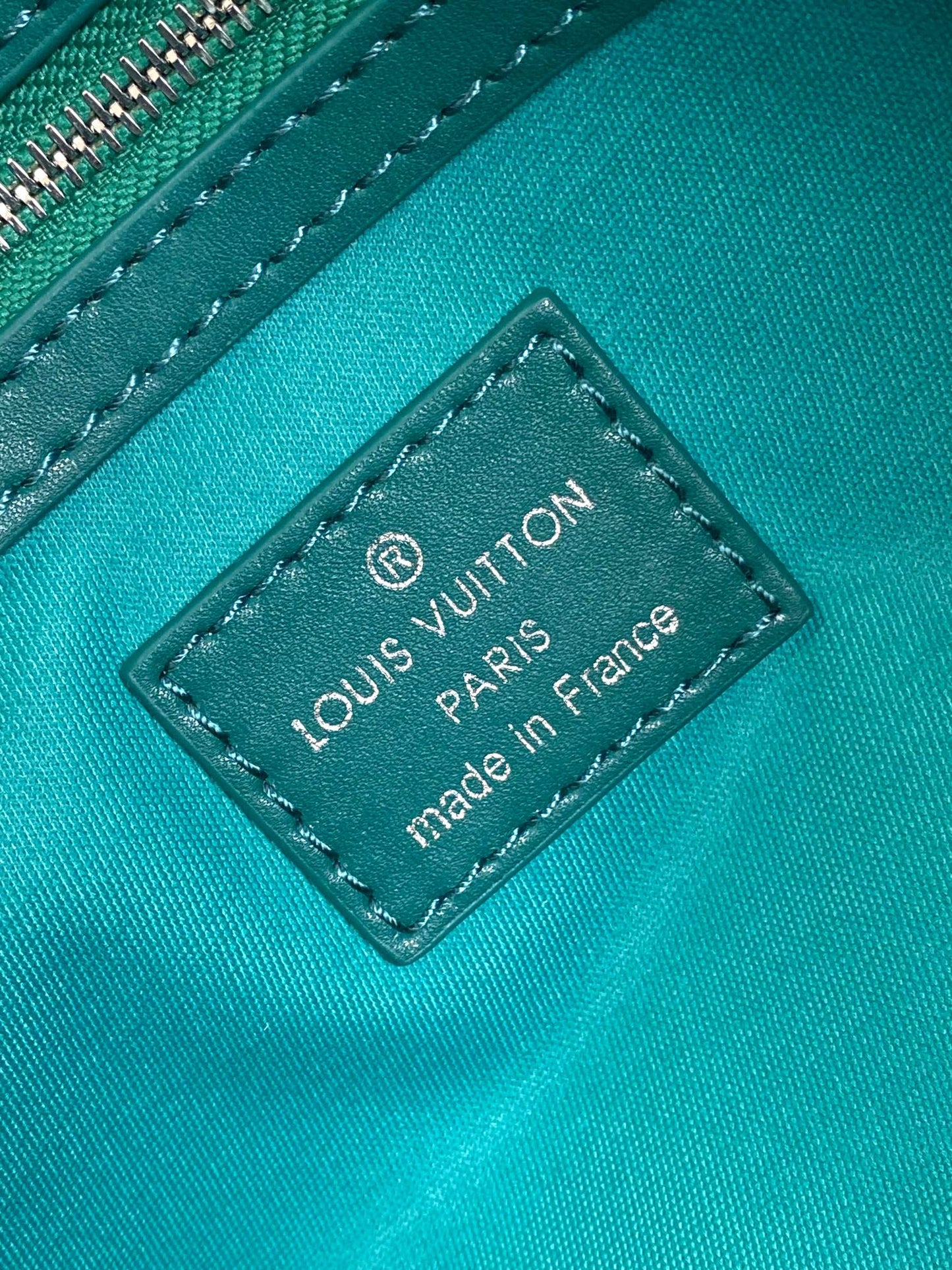 Louis Vuitton Green Monogram Pattern Travel Duffle Bag with Dog Paw Charm