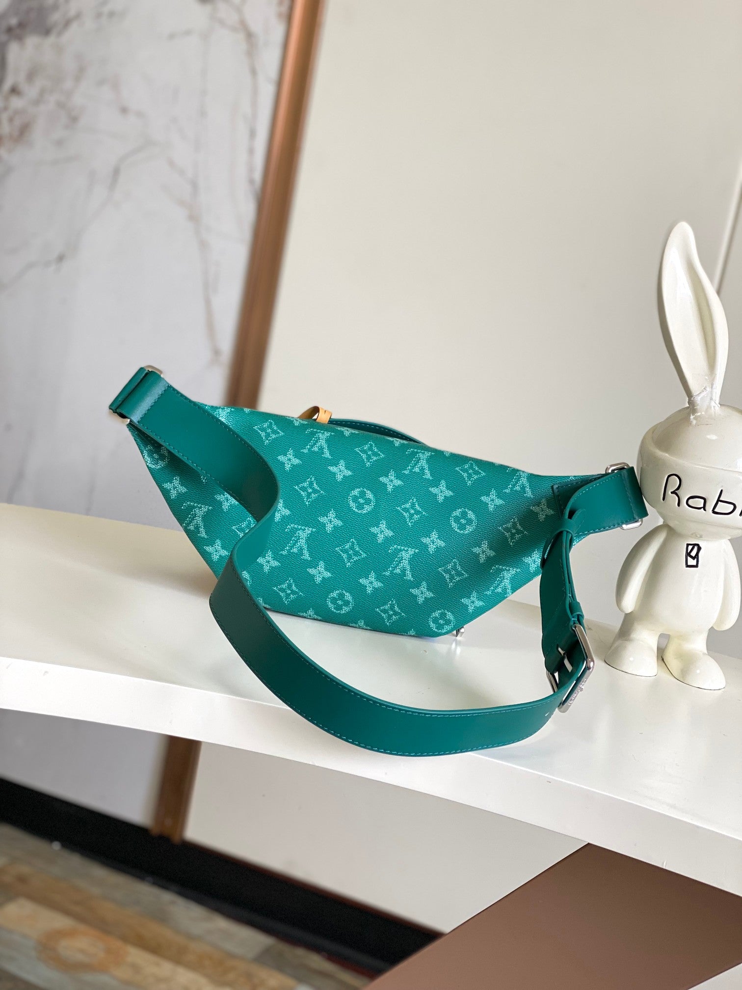 Louis Vuitton Green Monogram Canvas Waist Bag with Dog Paw Print Charm