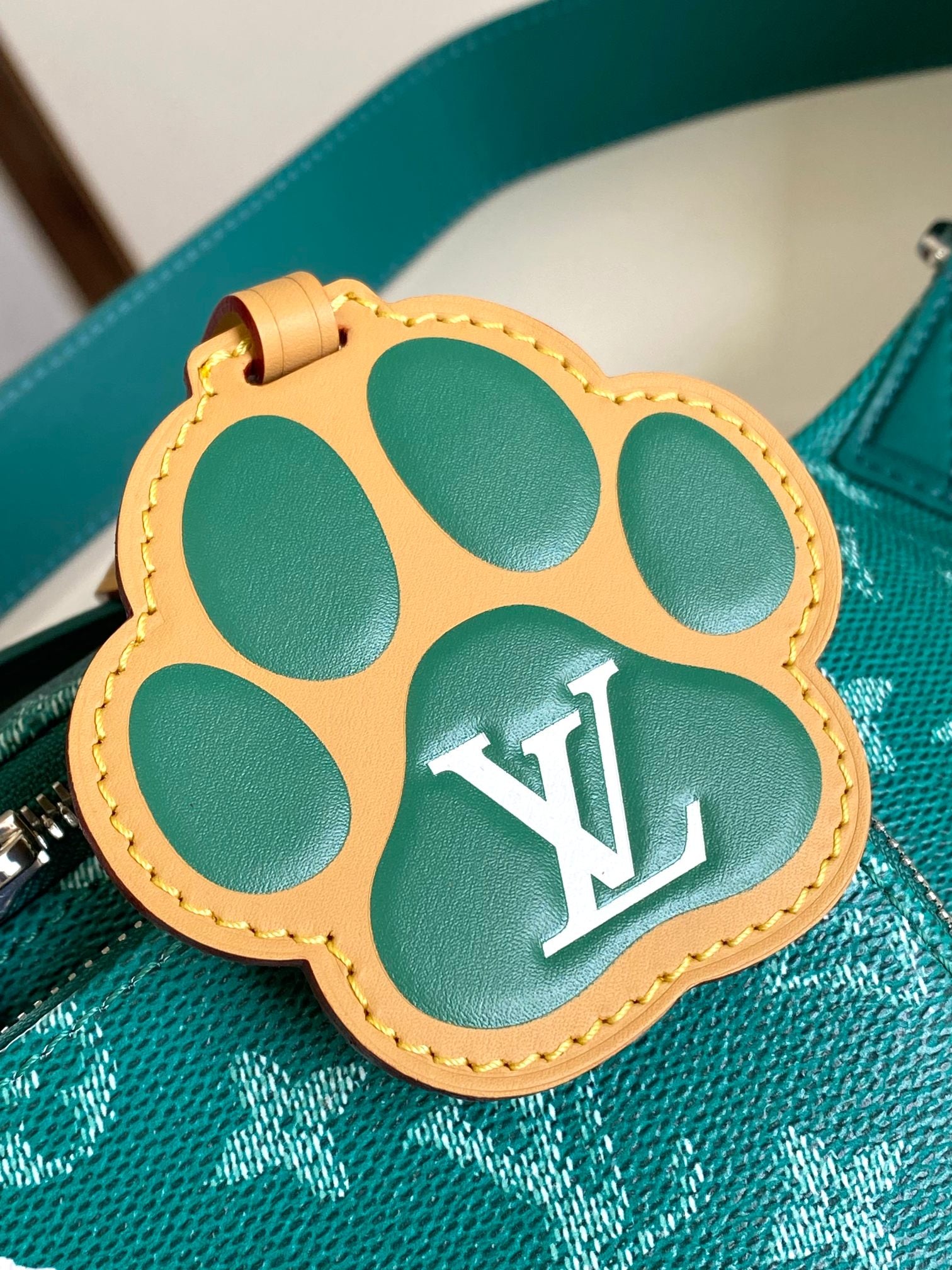 Louis Vuitton Green Monogram Canvas Waist Bag with Dog Paw Print Charm