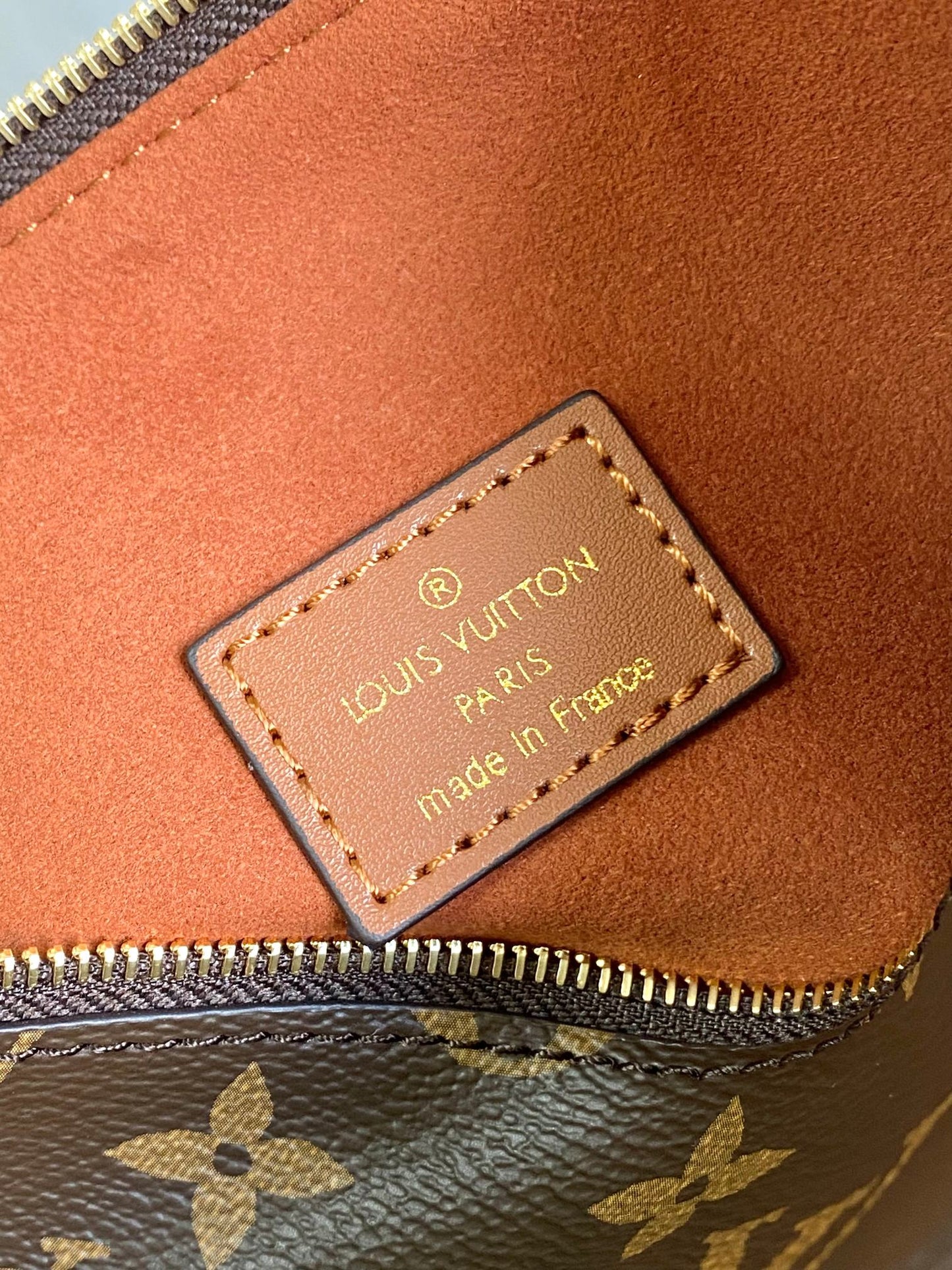 Louis Vuitton Classic Brown Textured Leather Tote Bag with Side Straps