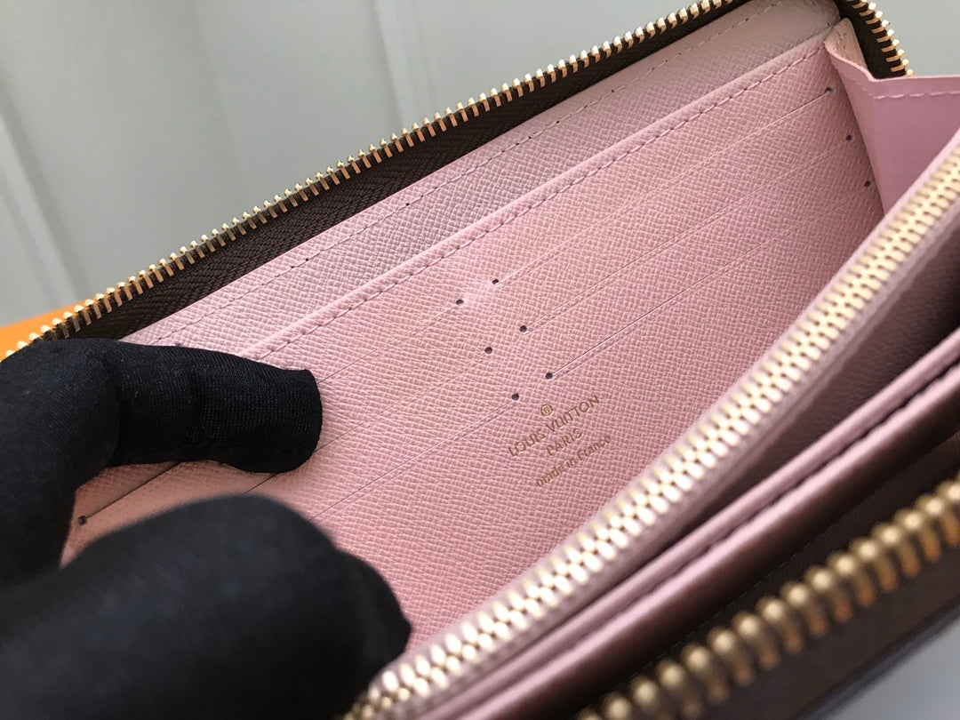 Louis Vuitton Classic Brown Monogram Print Zip-Around Long Clutch Wallet