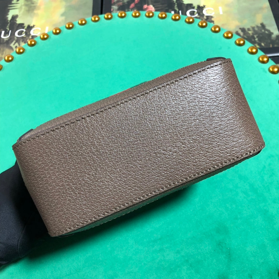Gucci Vintage Monogram Canvas Box Crossbody Bag with Web Stripe