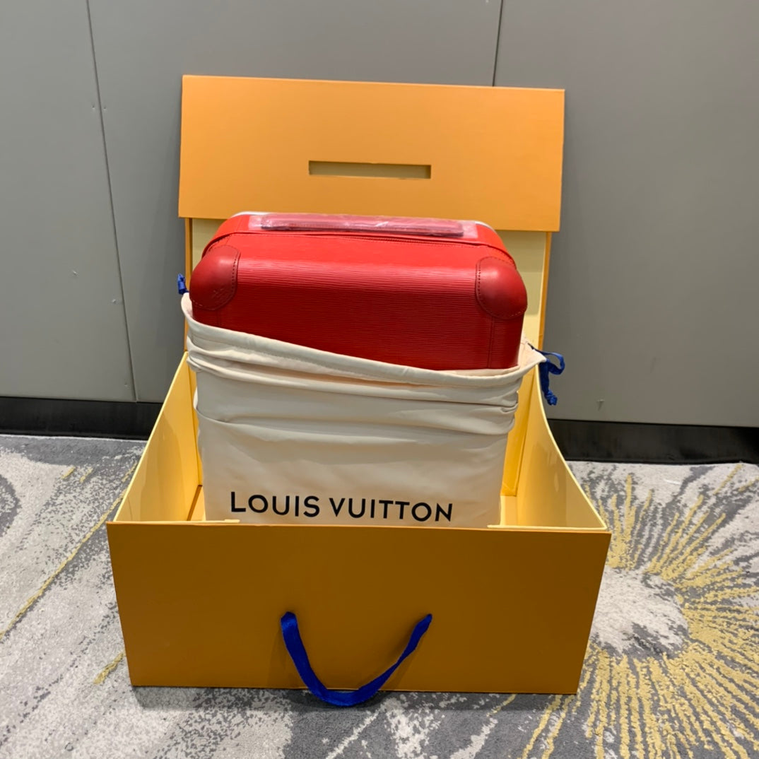 Modern Red Hardside Carry-On Spinner Luggage with Wide Handle